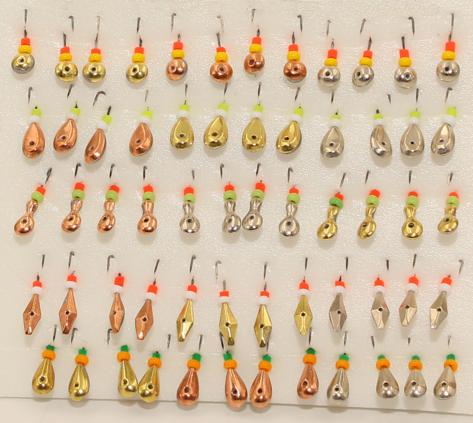 Набор паянных мормышек №4 (латунь/никель/медь) (60 шт)