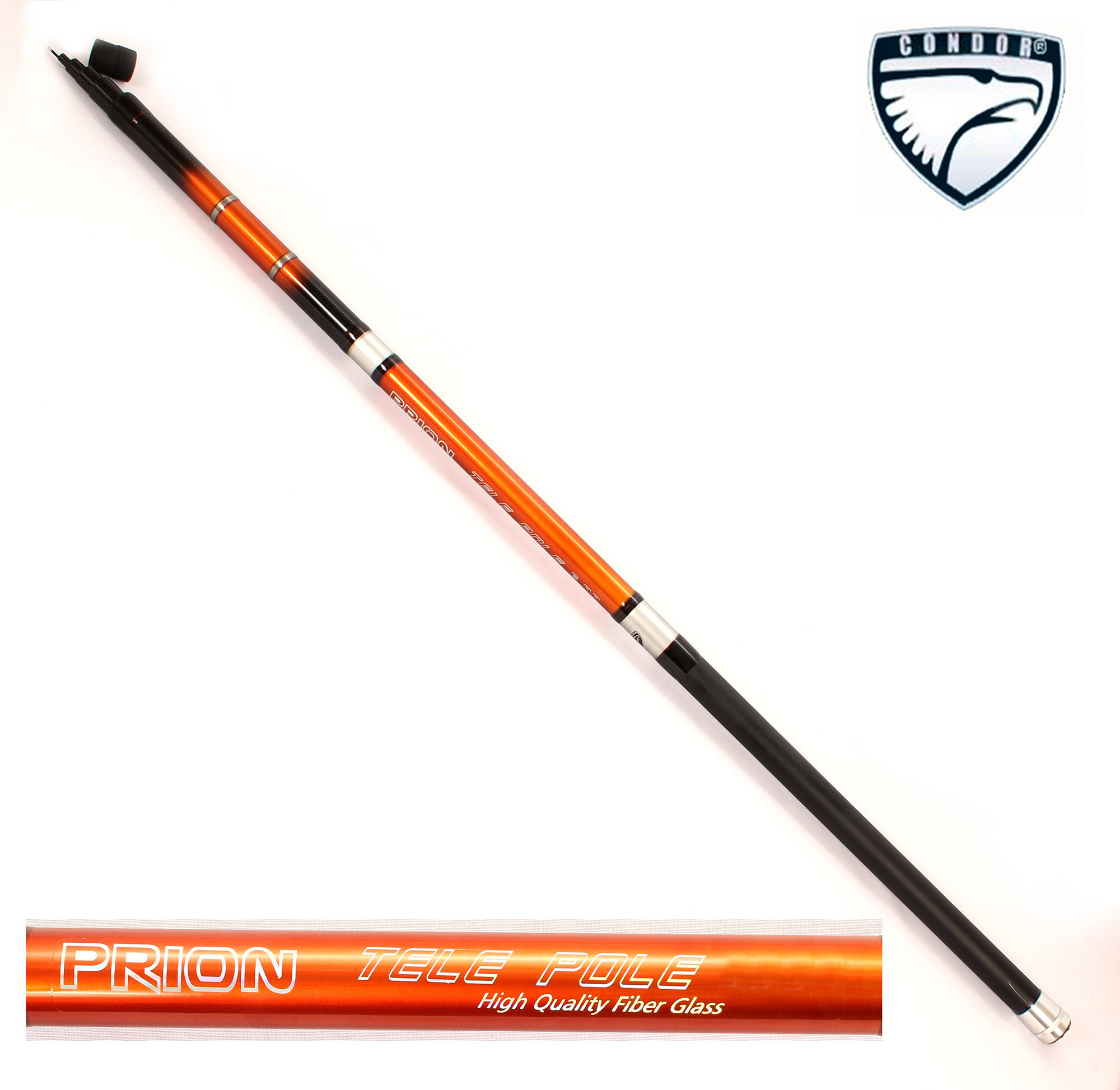 Удилище Condor Prion, длина 7 м, тест 5-25 гр, стеклопластик, без колец