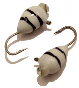 Капля с ушком d 5,0 мм, вес 1,8 гр, обмазка с камнем белая-винт /10 шт/