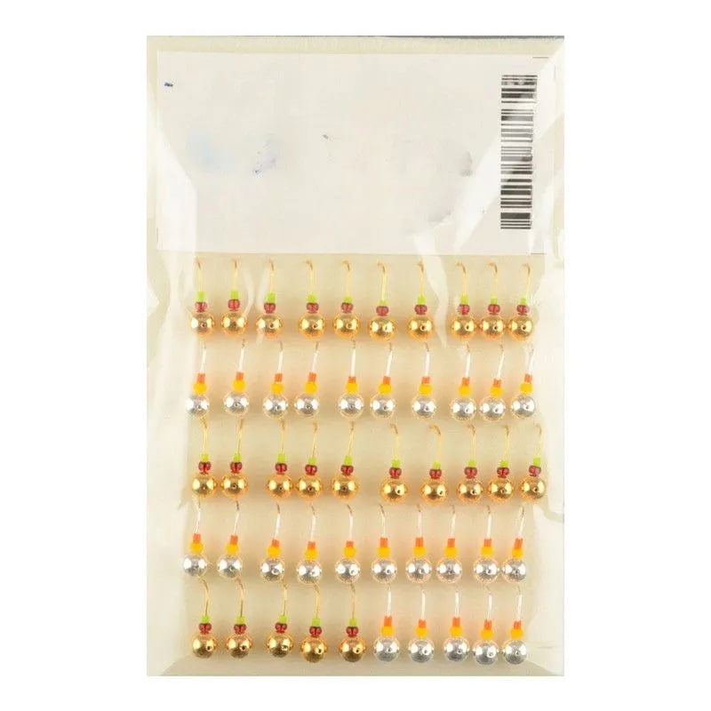 Мормышка литая с бисером "Шар ф4 (золото/серебро) 25/25", 50 шт/упак