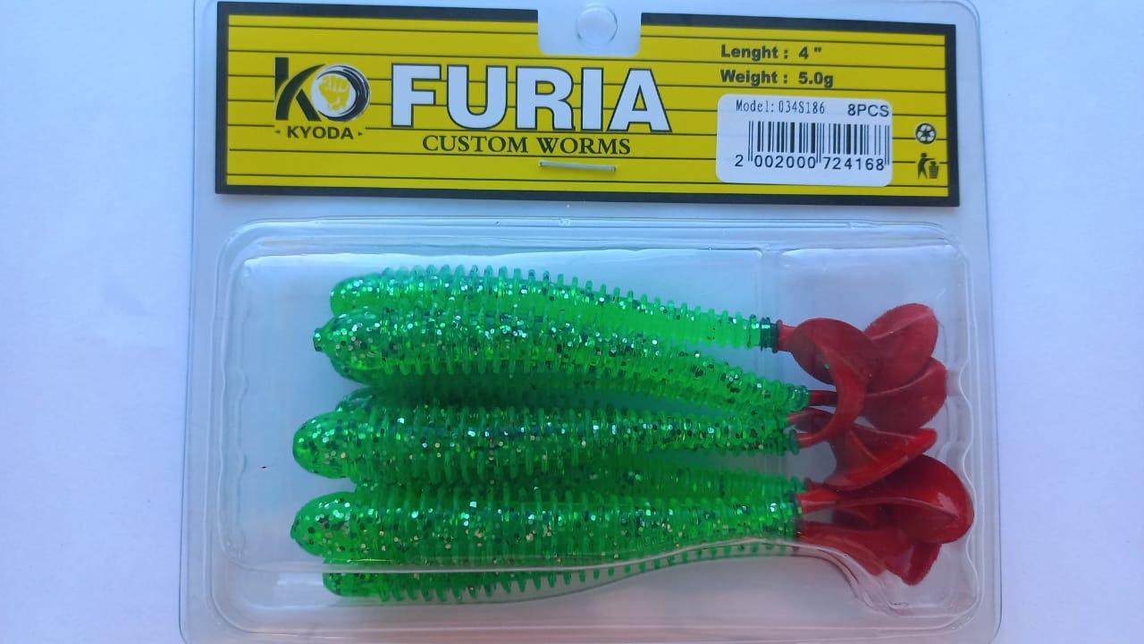 Виброхвост KYODA FURIA FA4, размер 10,2 см, цвет S186 (8 штук)