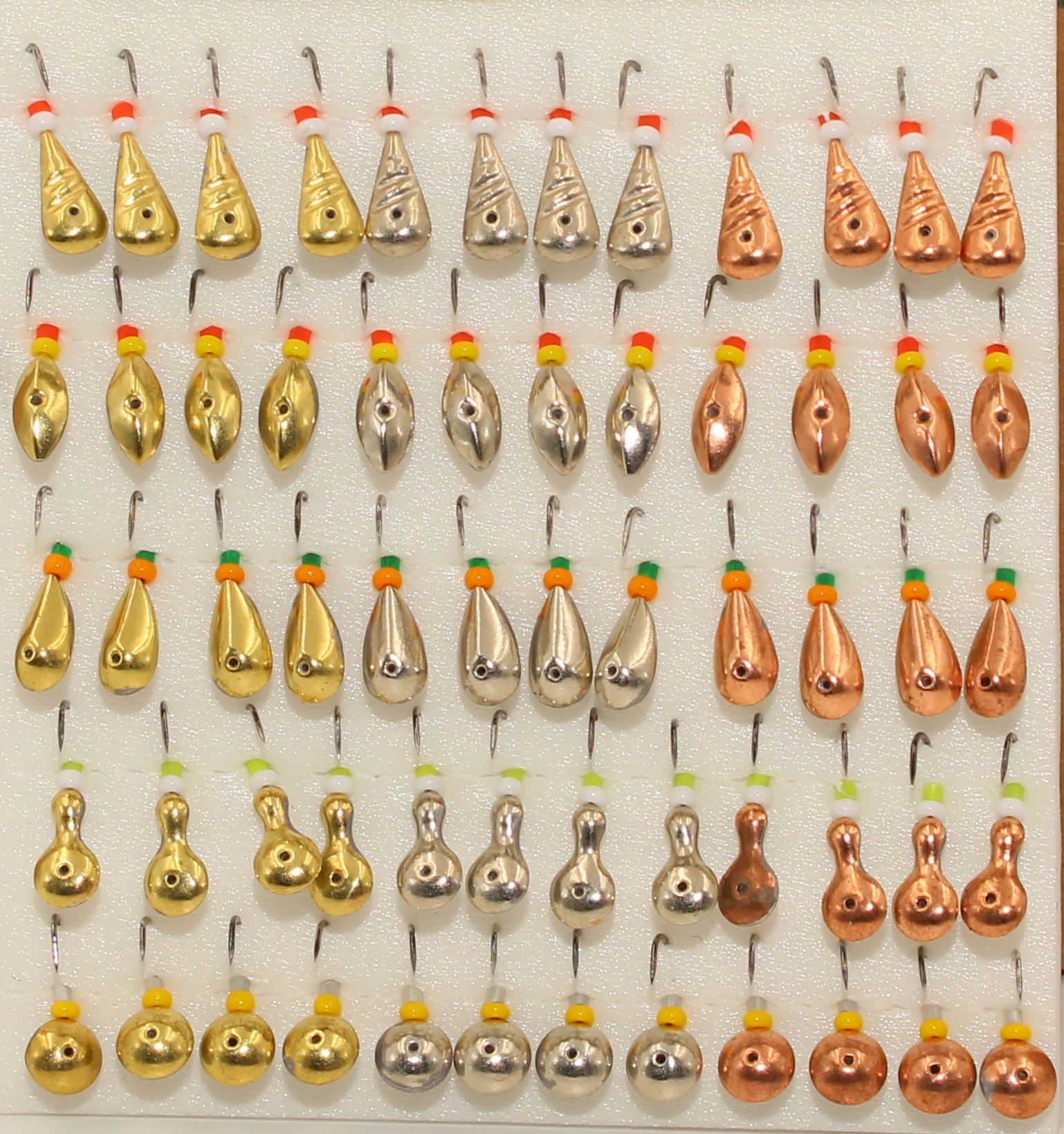 Набор паянных мормышек №6 (латунь/никель/медь) (60 шт)
