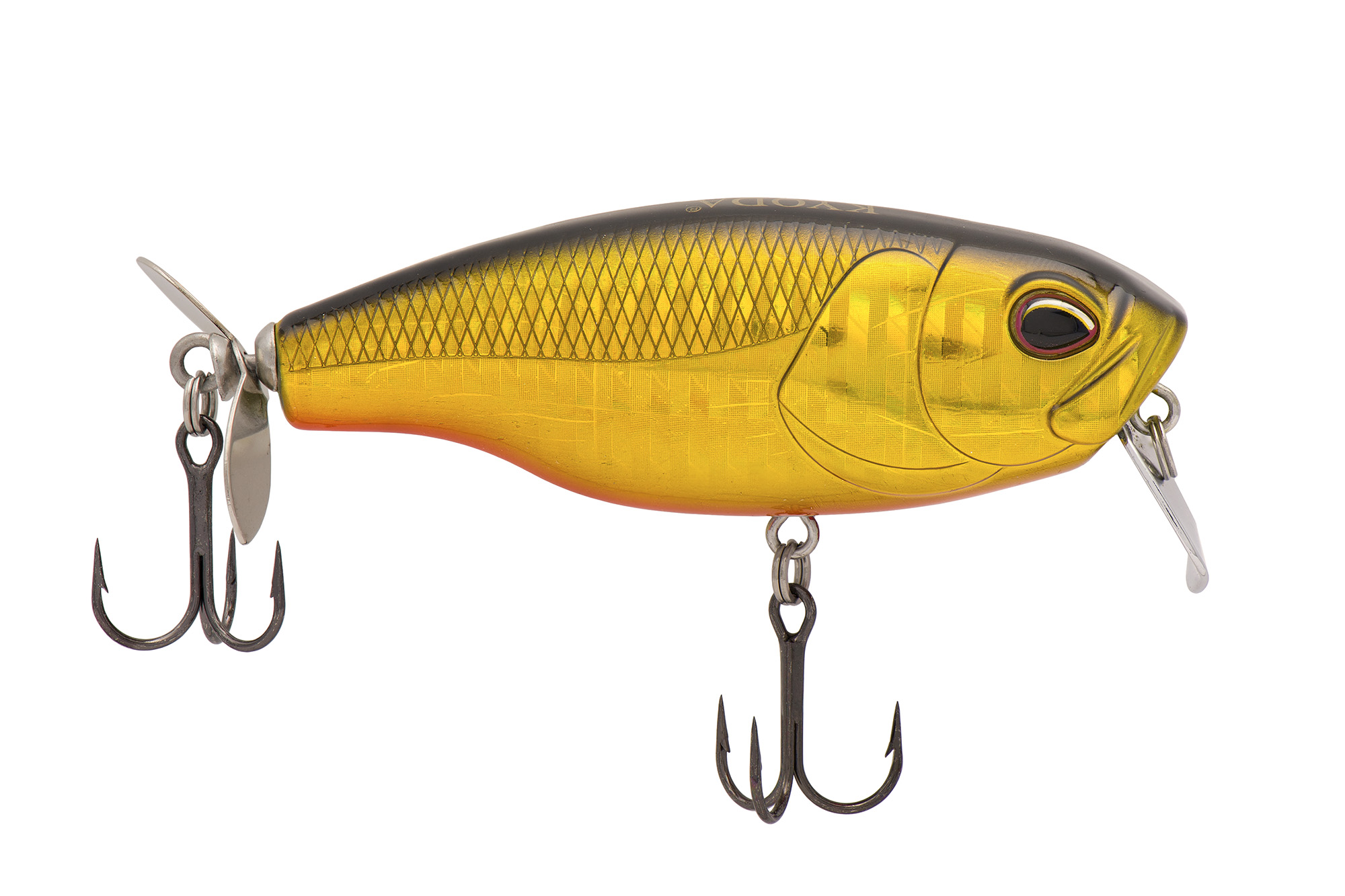 Воблер KYODA Hunter Crank-70F, длина 7,0 см, вес 14,4 гр, цвет P295, пропеллер, заглубление 0,2-0,5м