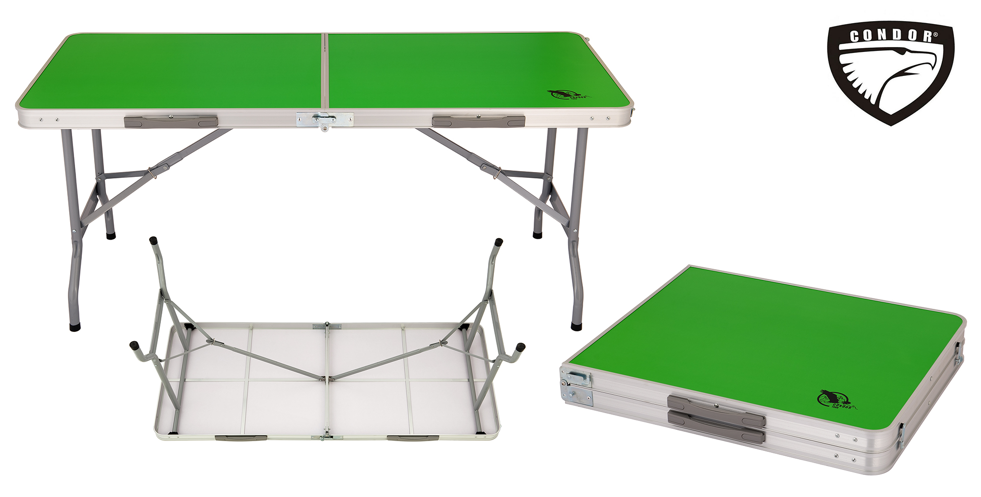 Стол складной "Condor" (каркас-алюминий ножки-металл, столешница-фибролит), р-р 150х60х70 см