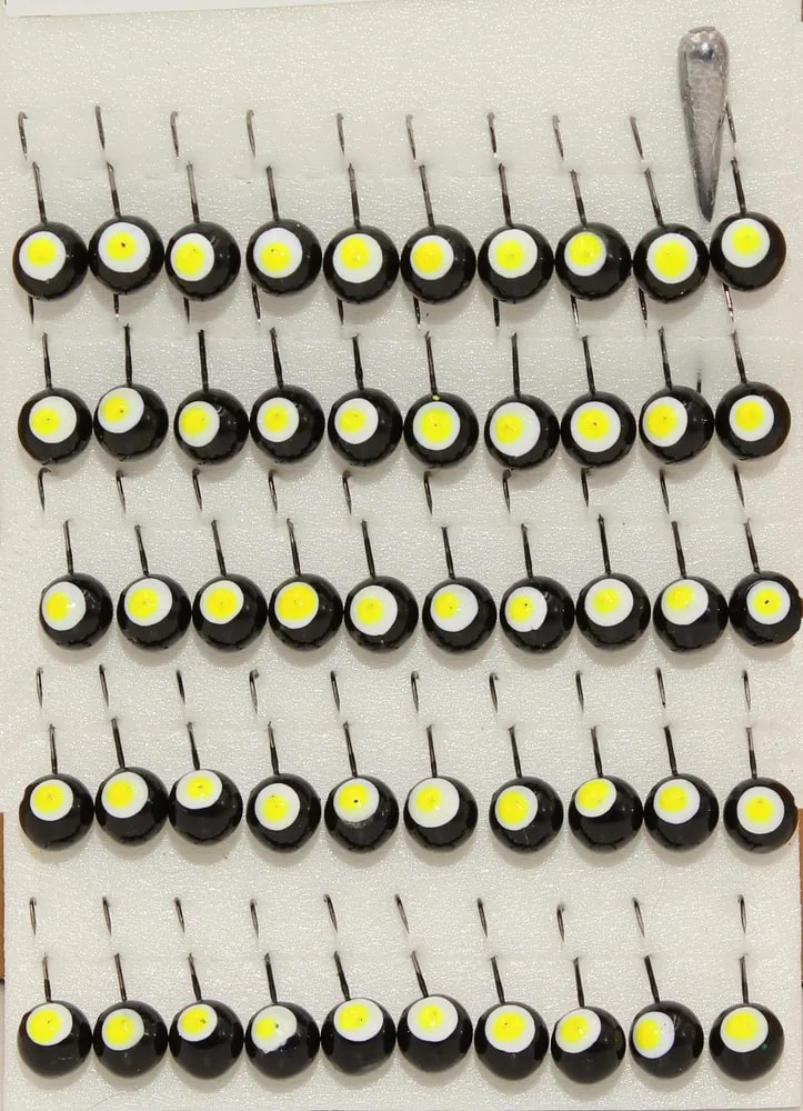 Мормышка литая (черная) "Шар с люминофором ф8", 50 шт/упак