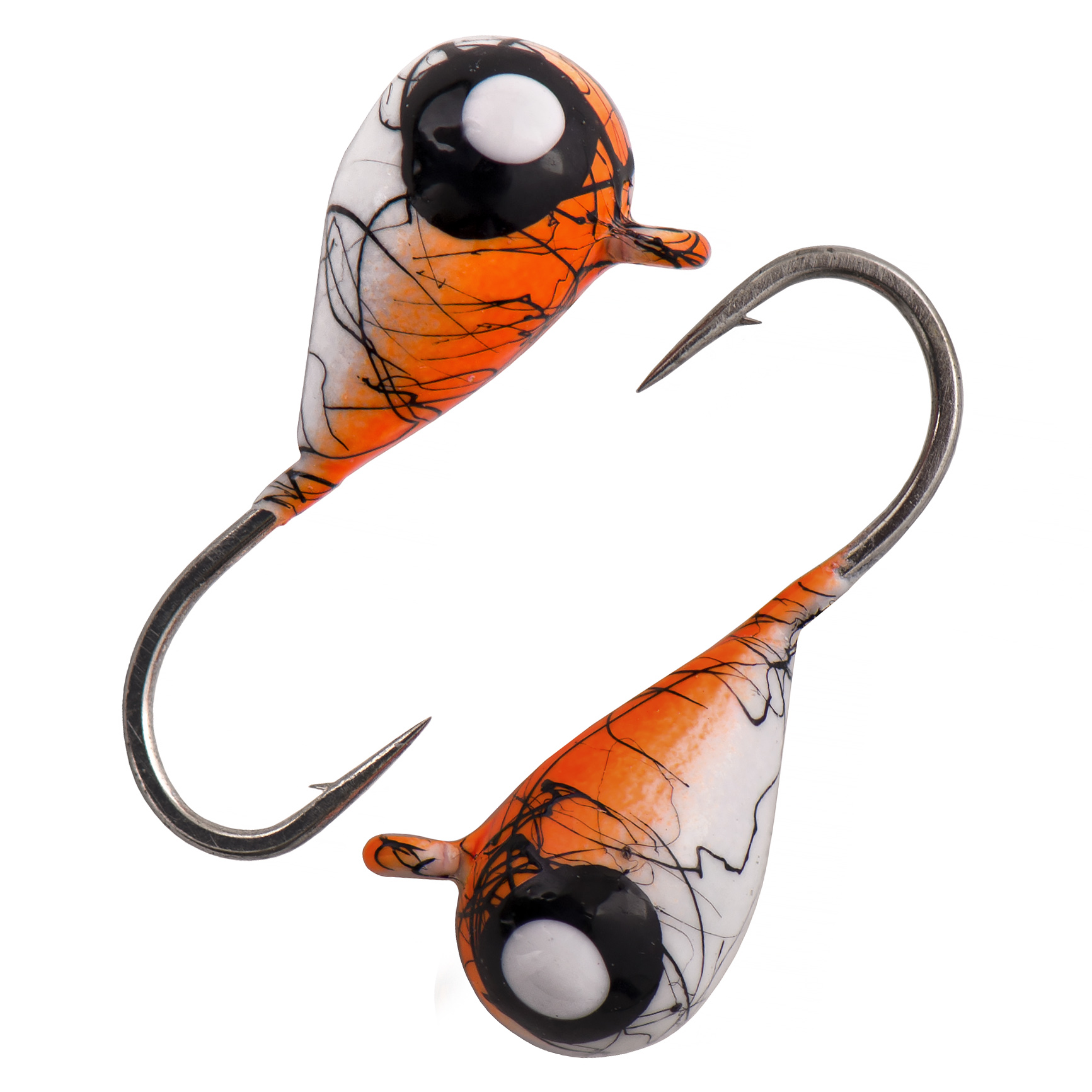 Капля с ушком d 3,0 мм, вес 0,44 гр, окраска малек, красная-белая мрамор  /10 шт/