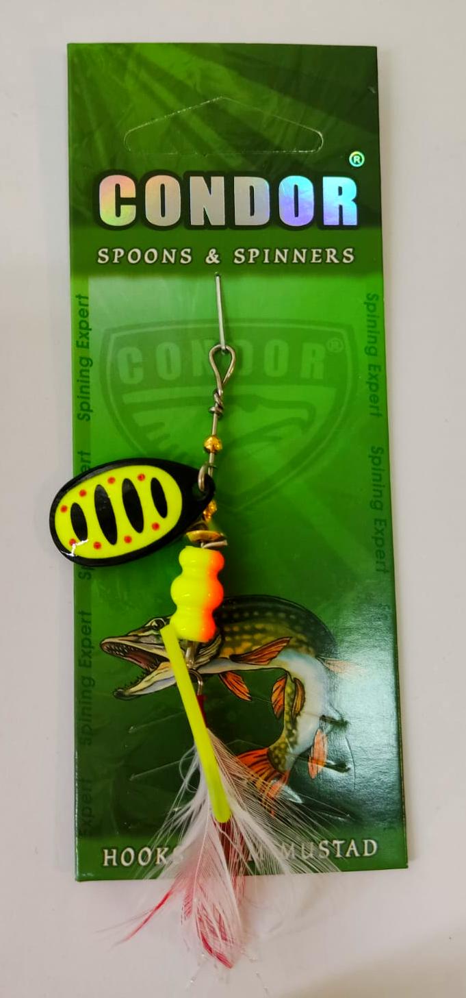 Блесна вращающаяся Condor Gourmet Caterpillar размер 2, вес 6,0 гр, цвет B12 (5шт)