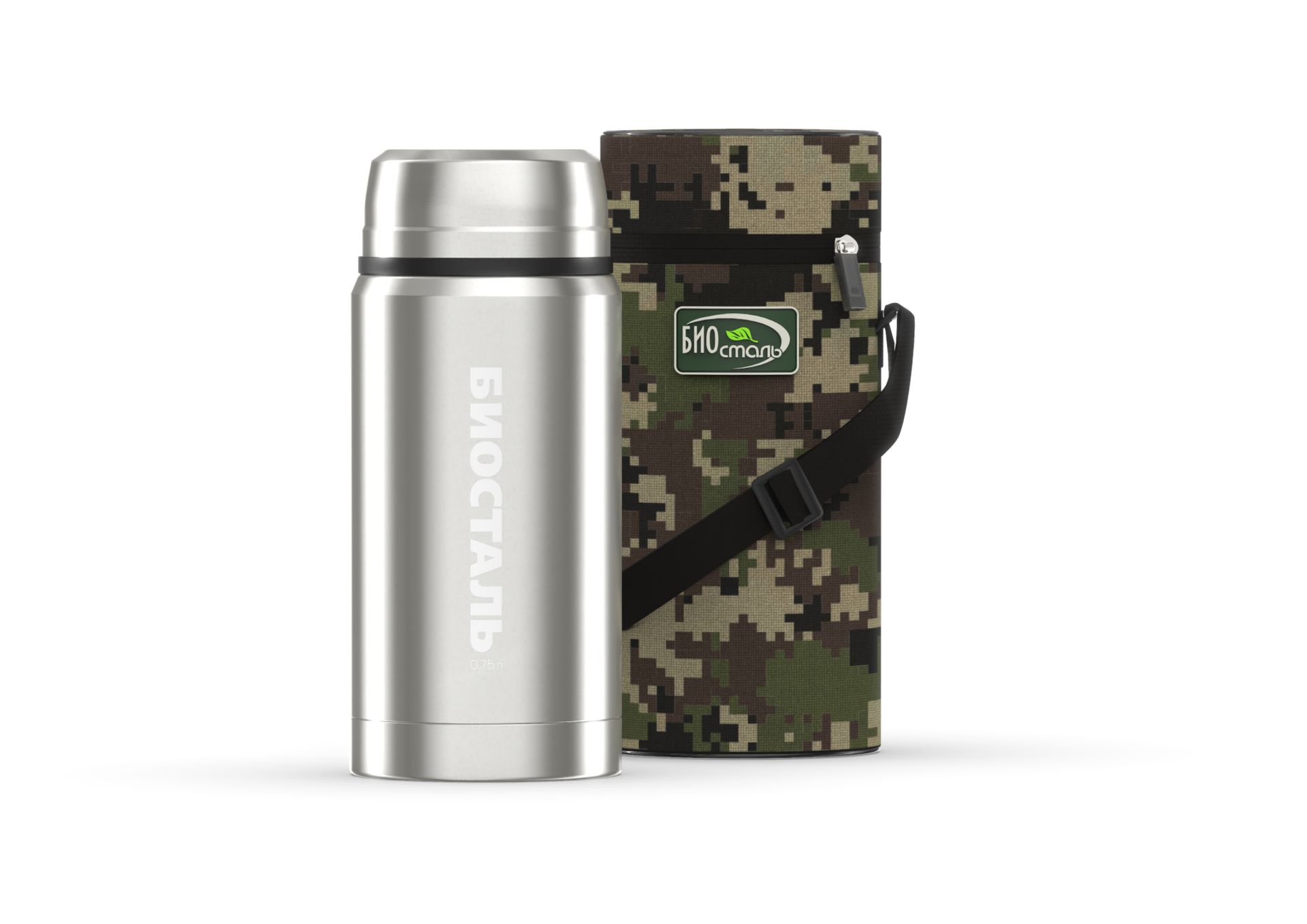 Термос "Biostal-Охота" ш/г, суповой с ложкой, термочехол, NTS-750B, емкость 0.75 л Термос "Biostal-Охота" ш/г, суповой с ложкой, термочехол, NTS-750B, емкость 0.75 л