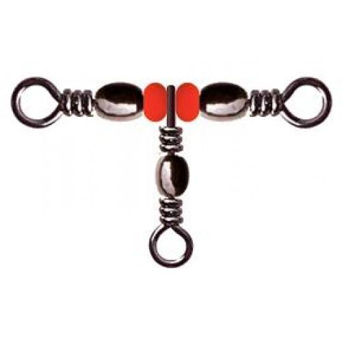 Вертлюг тройной с бус. 90 град. Barrel Triple Swivels Style, цвет Black Nikel, размер 8x10, (25шт.)