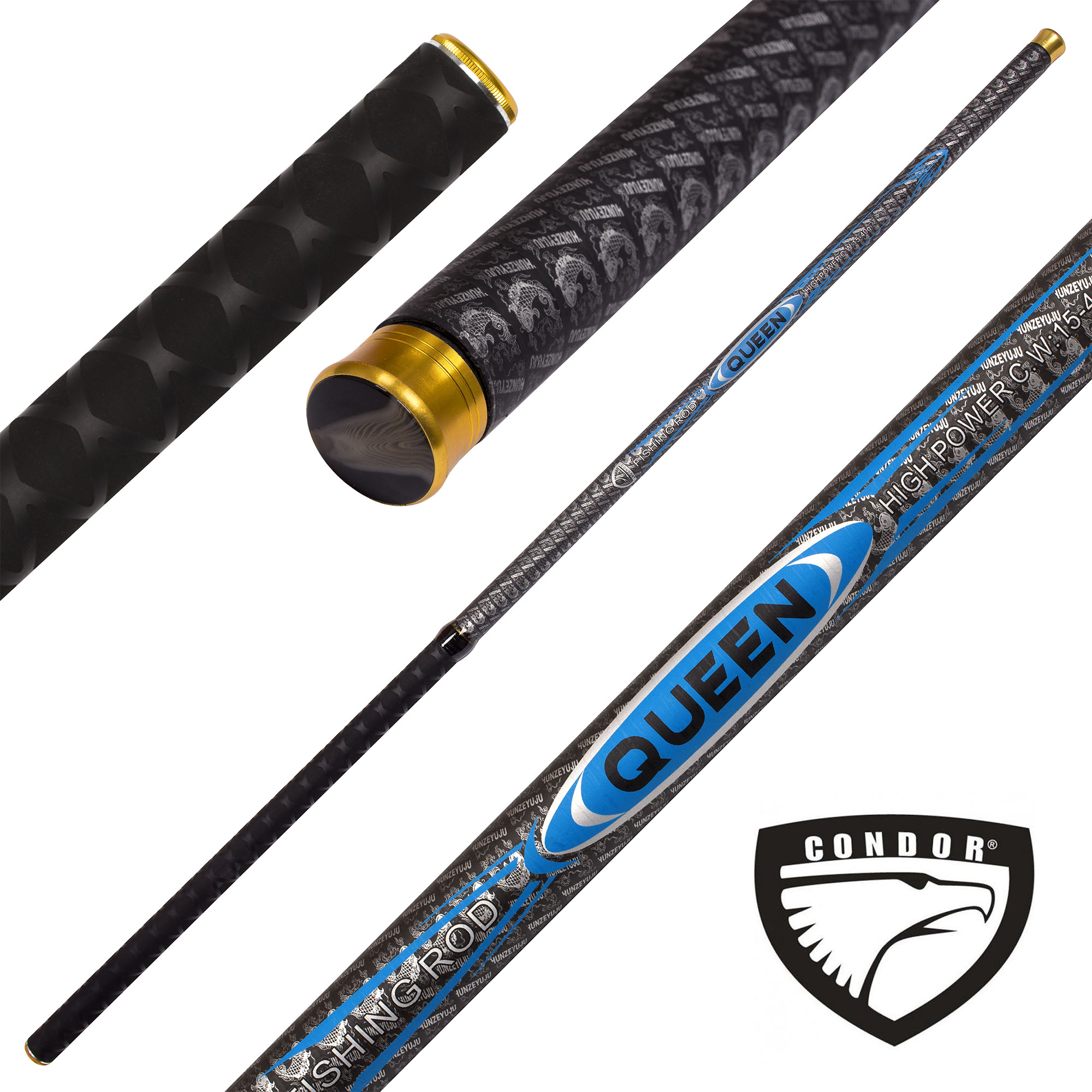 Удилище Condor Queen, без колец, длина 5 м, тест 15-40 гр, carbon IM-8