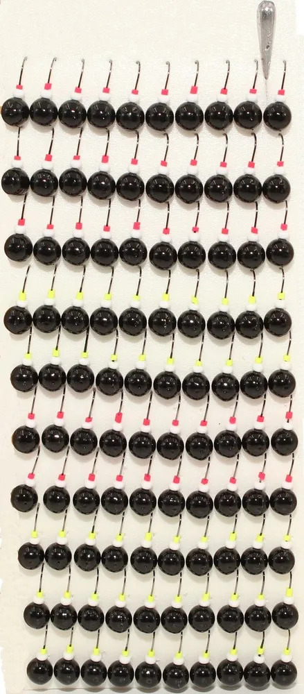 Мормышка литая с бисером (черная) "Шар ф7", 50 шт/упак