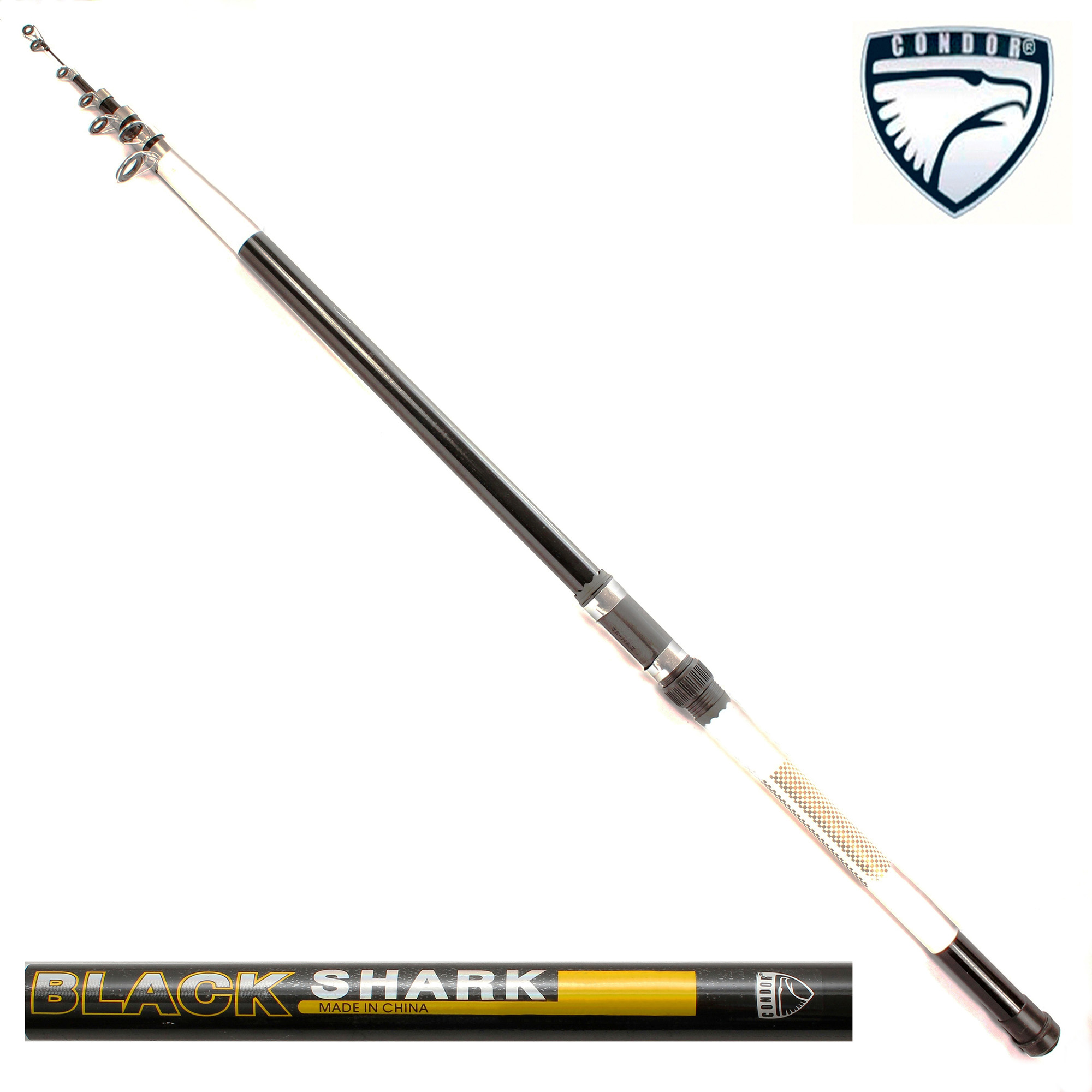 Удилище CONDOR Black Shark с кольцами, длина 4,0 м, тест 10-25