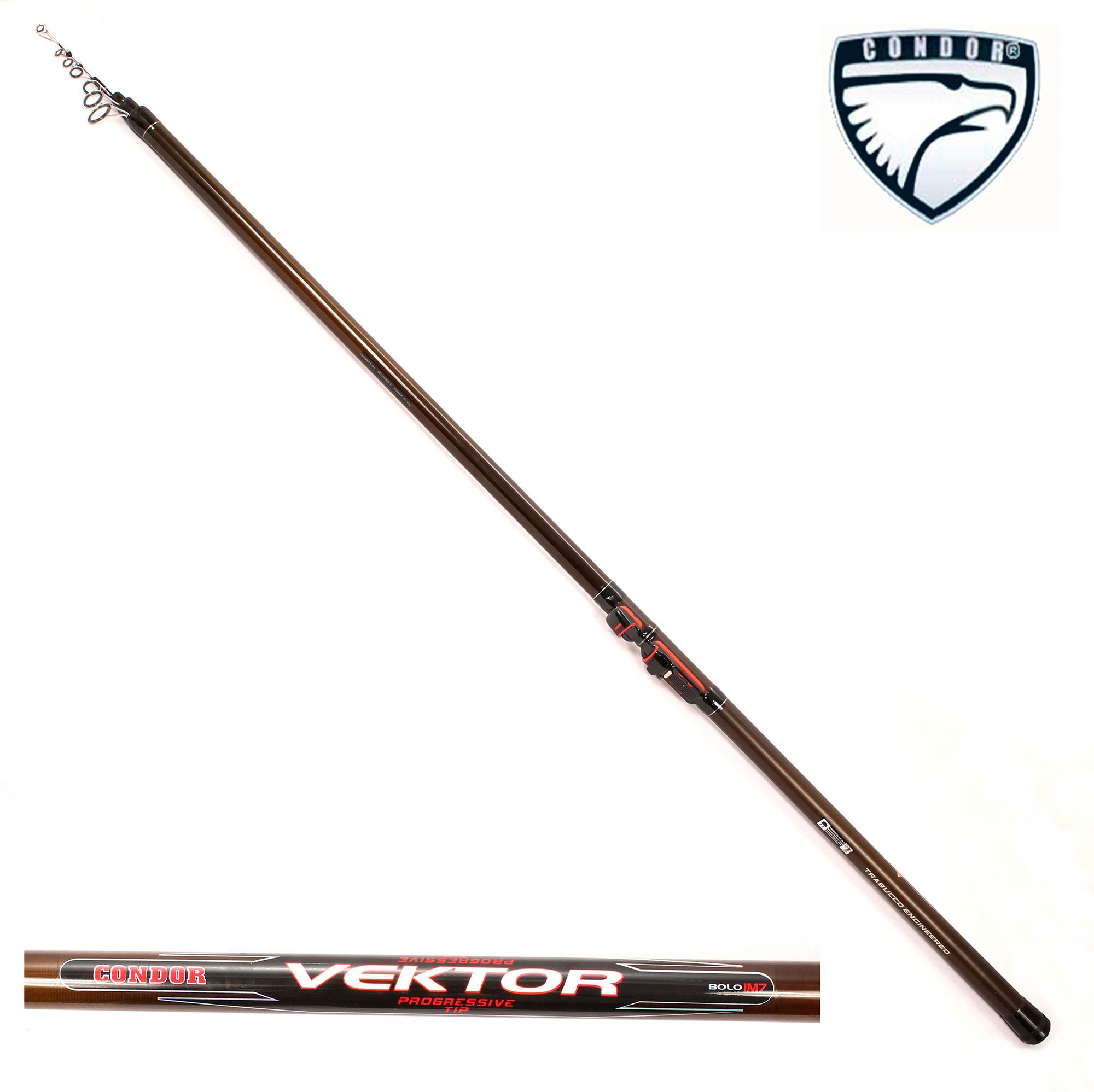 Удилище Condor Vektor с кольцами, тест 10-30 гр, длина 4 м, IM7