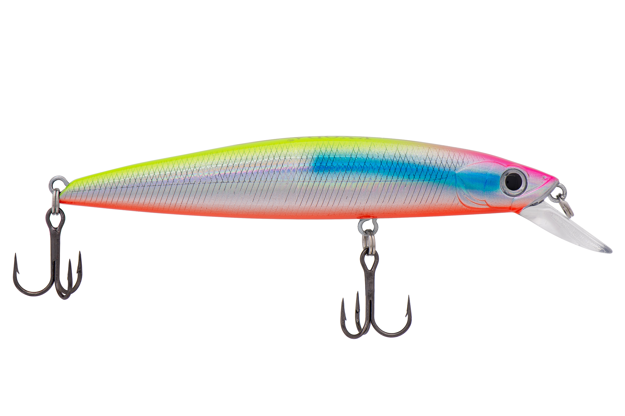 Воблер KYODA Destroyer Minnow-90F, длина 9,0 см, вес 8.0 гр, цвет P1050,  заглубление 0,8-1.2 м.