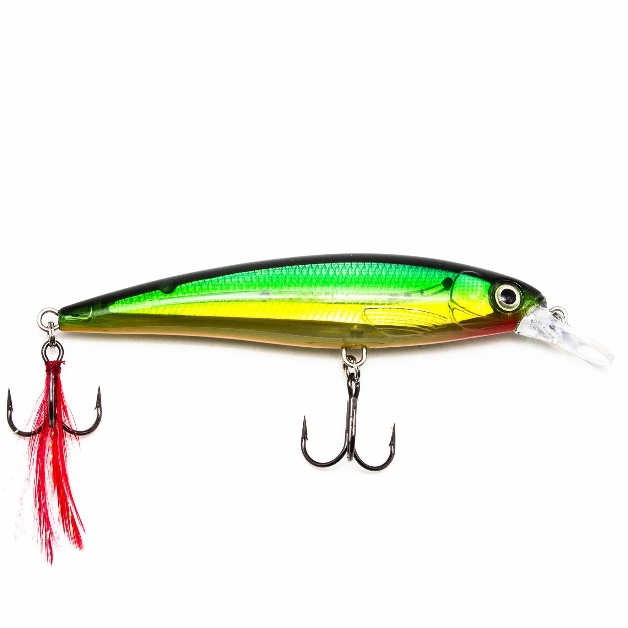 Воблер KYODA Luck Minnow-100SU, длина 10 см, вес 15 гр, цвет P123, заглубление 1,0-1,2 м.