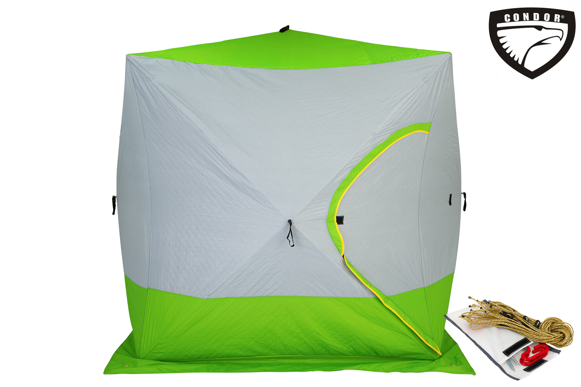 Палатка Куб "CONDOR" зимняя утепленная 2,0 х 2,0 х 2,15 салатовый/белый Палатка Куб "CONDOR" зимняя утепленная 2,0 х 2,0 х 2,15 салатовый/белый