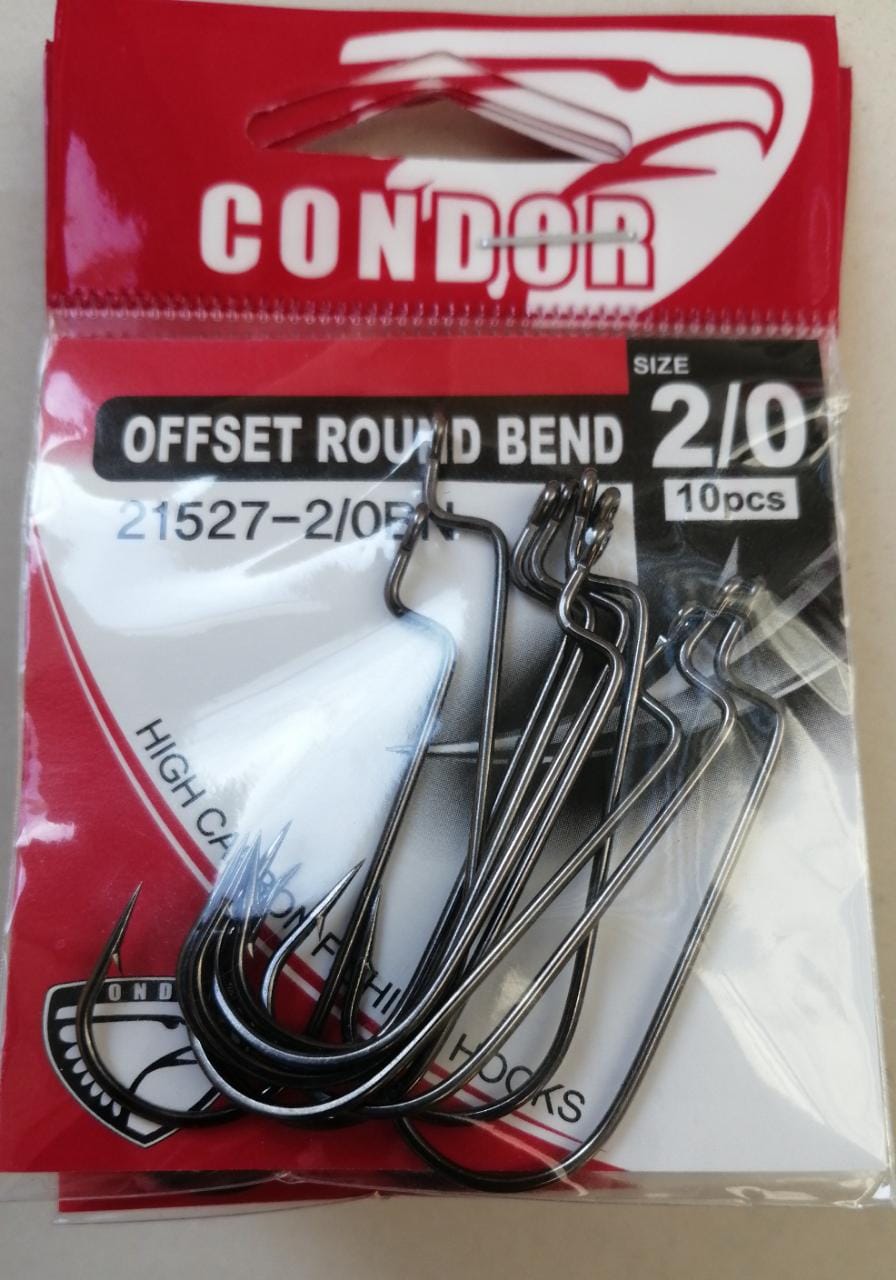 Крючок офсетный Condor Offset Round Bend Worm, №1/0 BN (50 шт./упак.) Корея