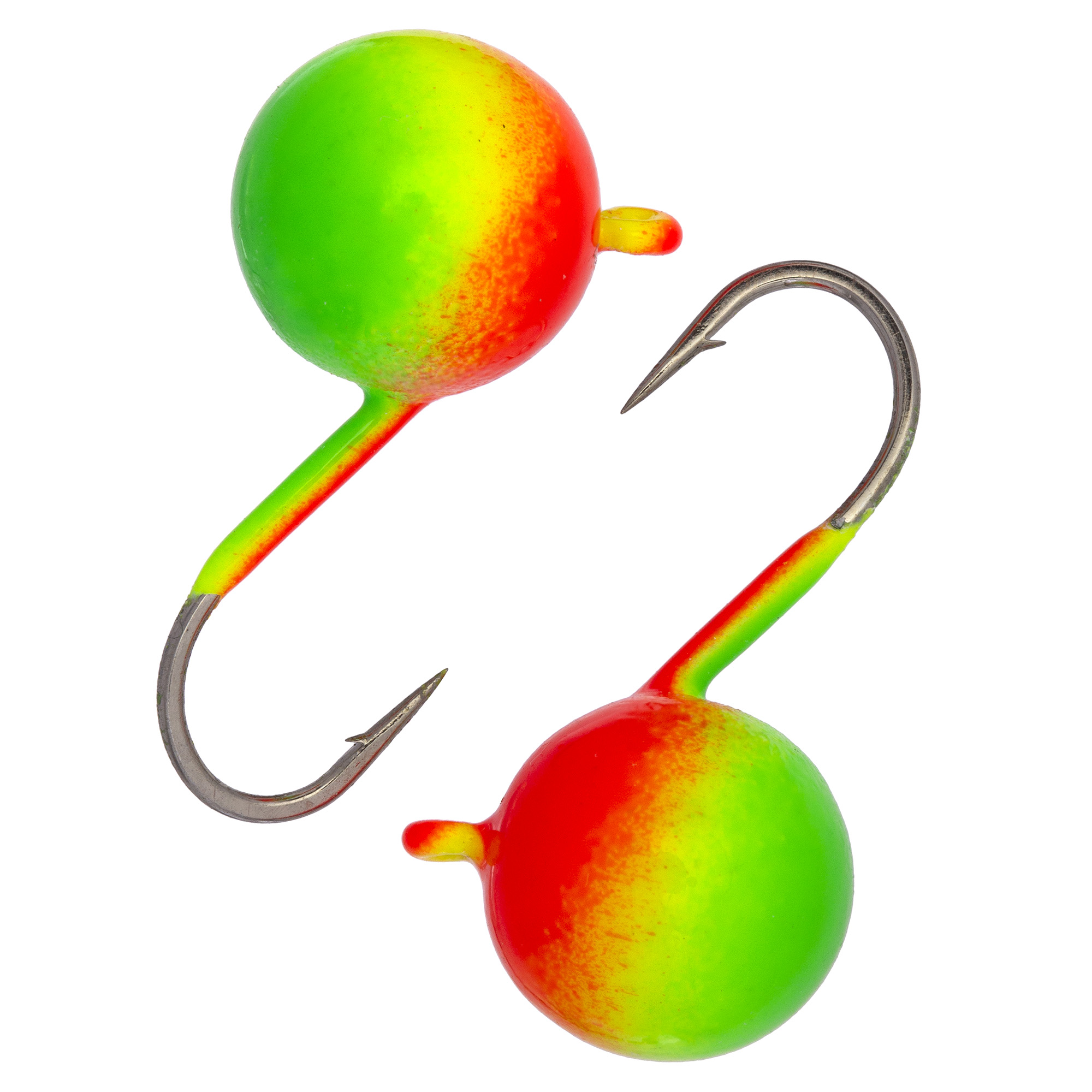Дробинка с ушком d 6,0 мм, вес 2,0 гр, салатовая-красная /10 шт/