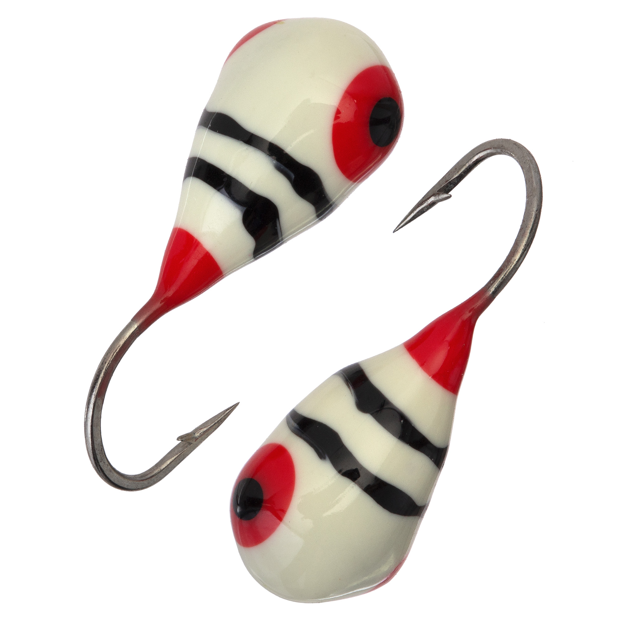 Капля с ушком d 3,0 мм, вес 0,5 гр, обмазка малек, белая-винт /10 шт/