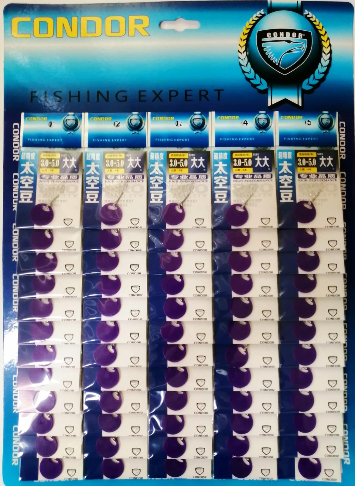 Стопор силиконовый CONDOR, 3,0-5,0, лист 60 пакетов (6 шт/пакет), цвет прозрачный