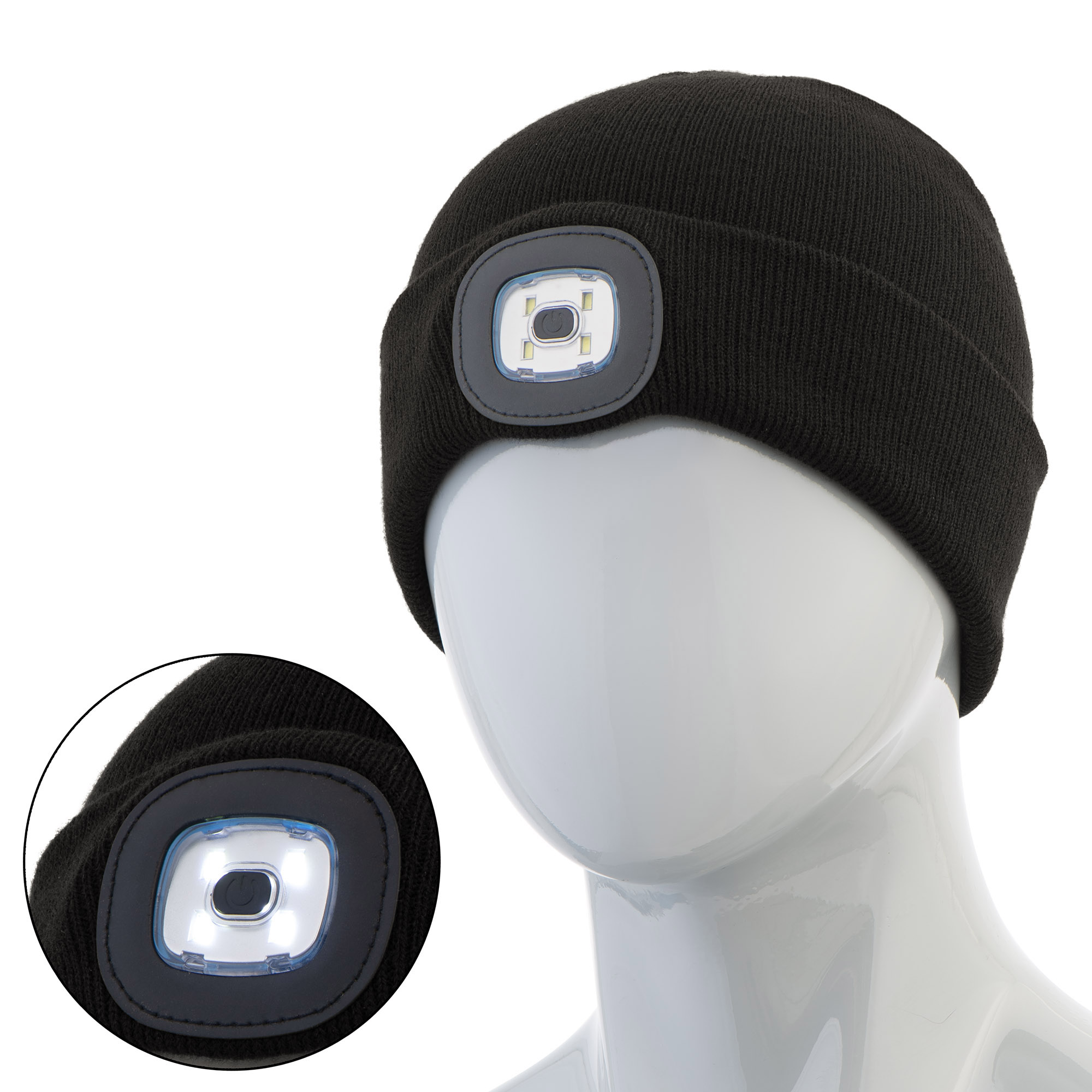 Шапка вязаная CONDOR, с фонарем, цвет черный Шапка вязаная CONDOR, с фонарем, цвет черный