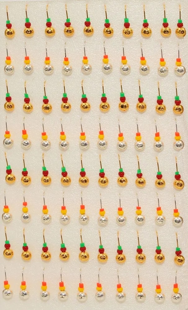 Мормышка литая с бисером "Шар ф6 (золото/серебро) 25/25", 50 шт/упак