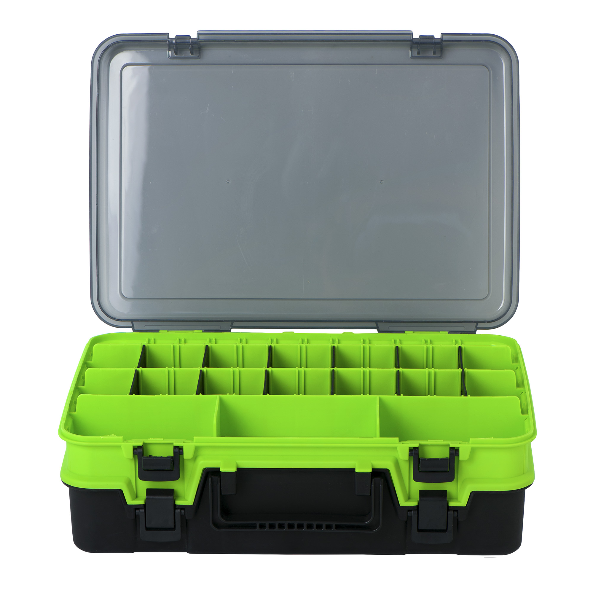 Кейс двойной для рыболовных принадлежностей чёрно-жёлтый (380*270*115 мм)