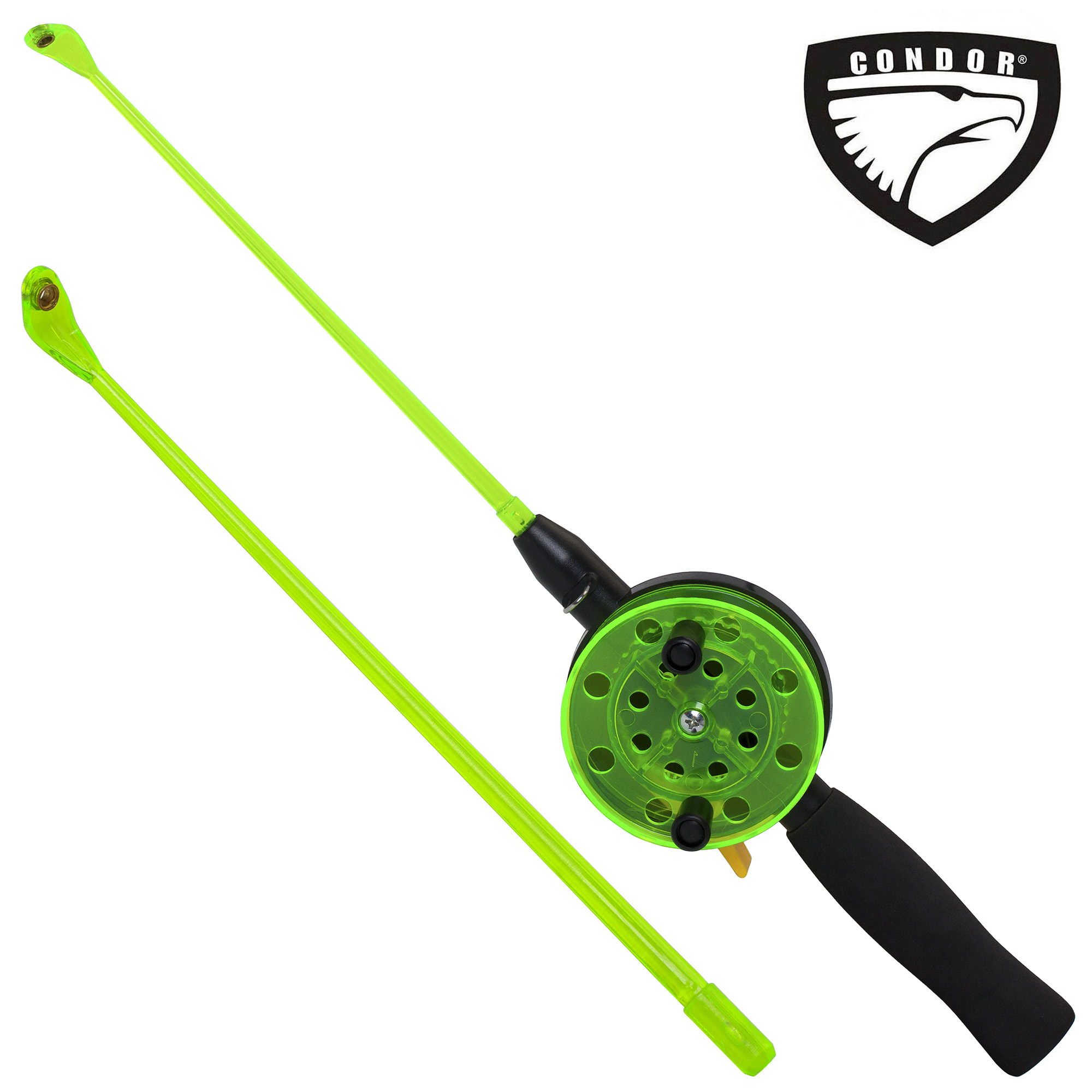 Удочка зимняя "CONDOR"  YL-103, большая катушка, неопреновая ручка, толстый шестик