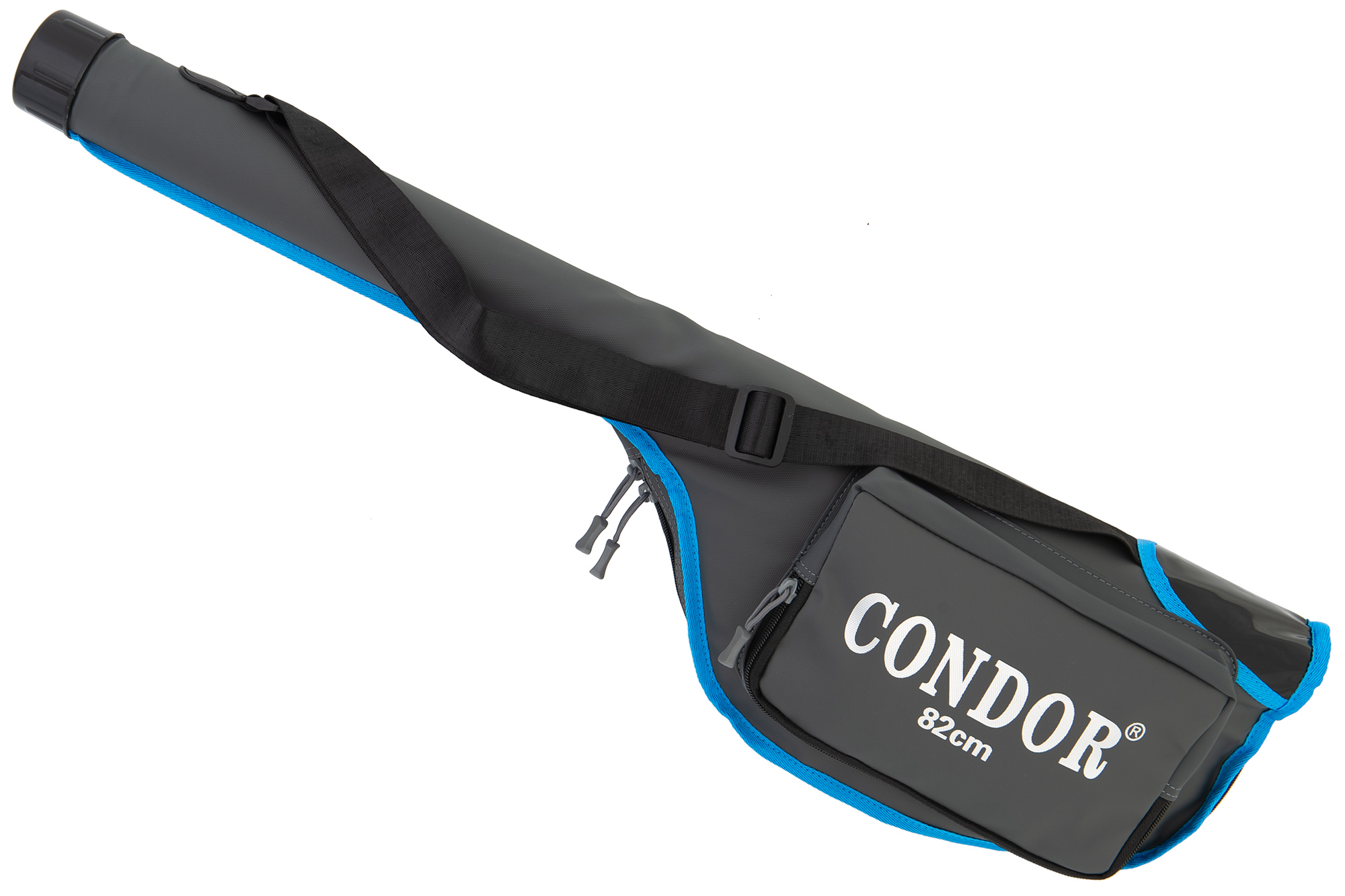 Чехол для зимних удочек "Condor" L-82, жёсткий, цвет серый с синим кантом