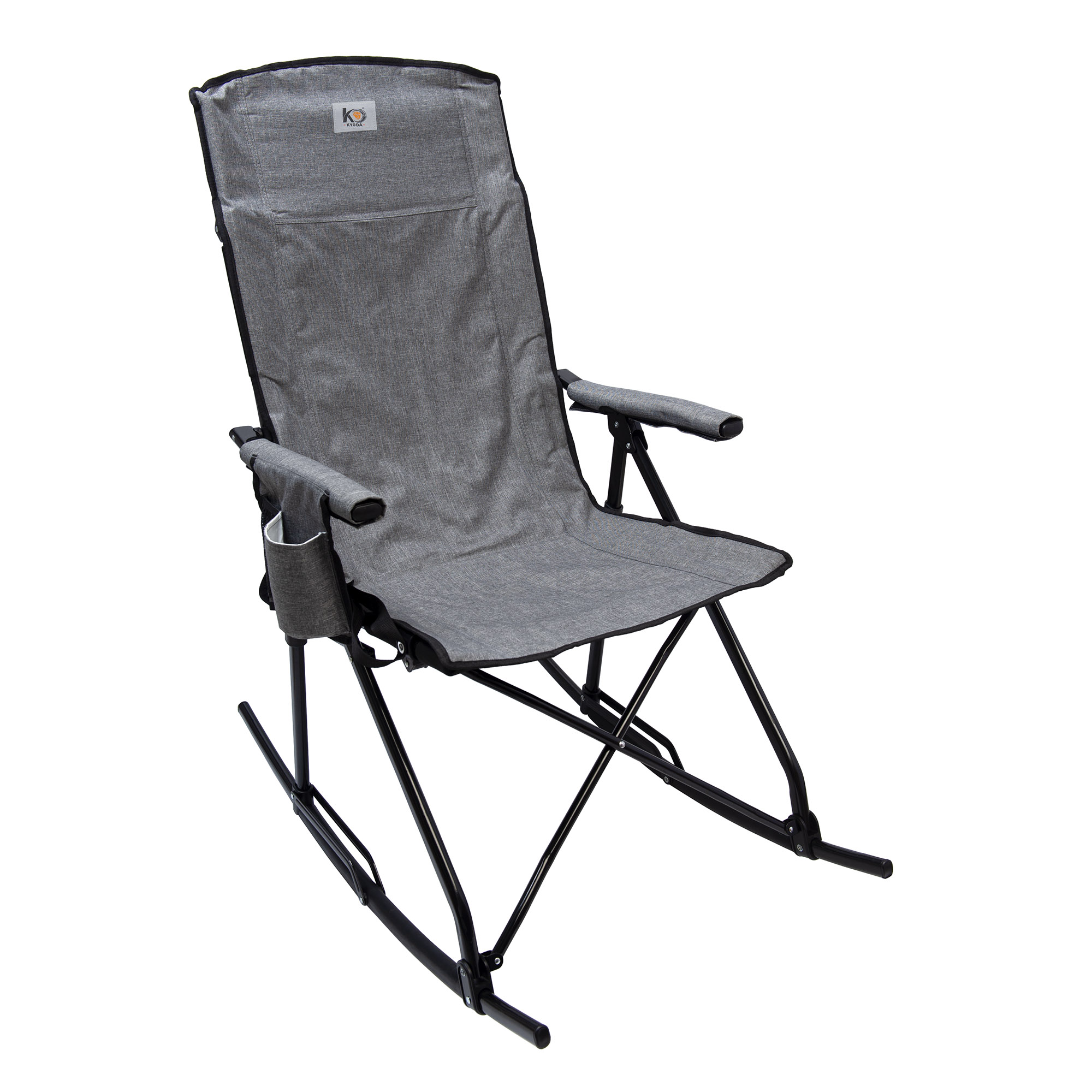 Кресло складное кемпинговое "KYODA" качалка р.56*47*55/113 см, цвет серый