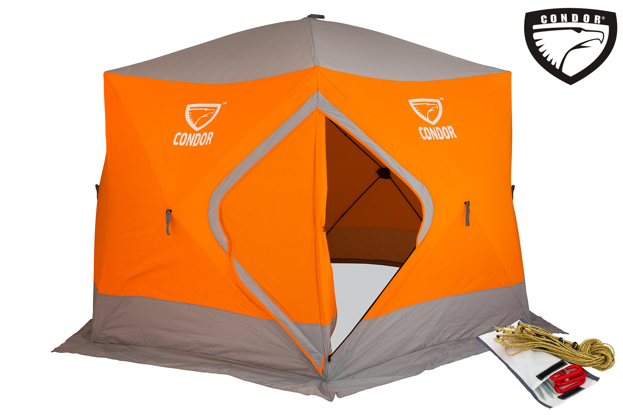 Палатка Куб "CONDOR" зимняя утепленная, 6 сторон, размер 3,6 х 3,2 х 2,2 оранжевый Палатка Куб "CONDOR" зимняя утепленная, 6 сторон, размер 3,6 х 3,2 х 2,2 оранжевый