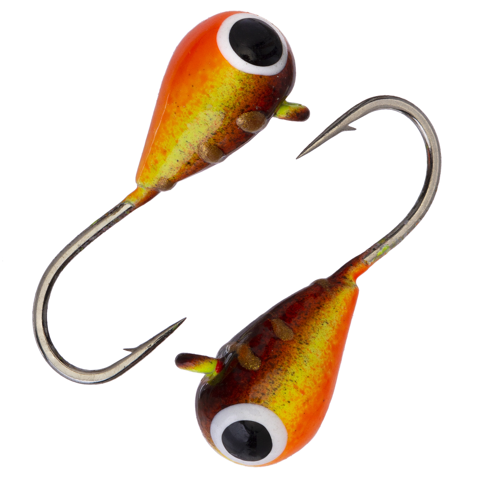 Капля с ушком d 3,0 мм, вес 0,5 гр, окраска малек, корич.-оранжевый с золотистыми полосками /10 шт/