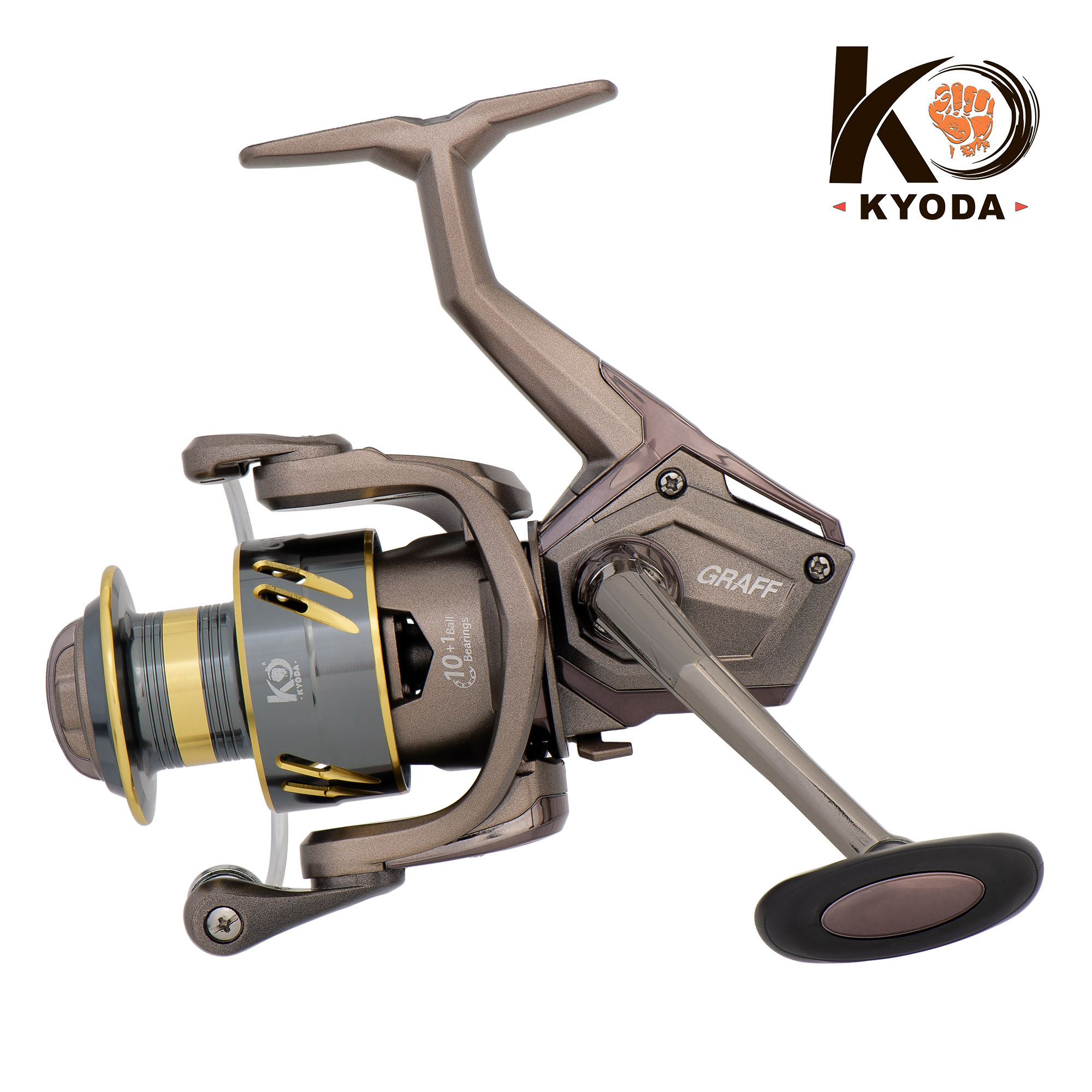 Катушка KYODA "GRAFF" 2000, 10+1 подшипн., передний фрикцион, запасная шпуля