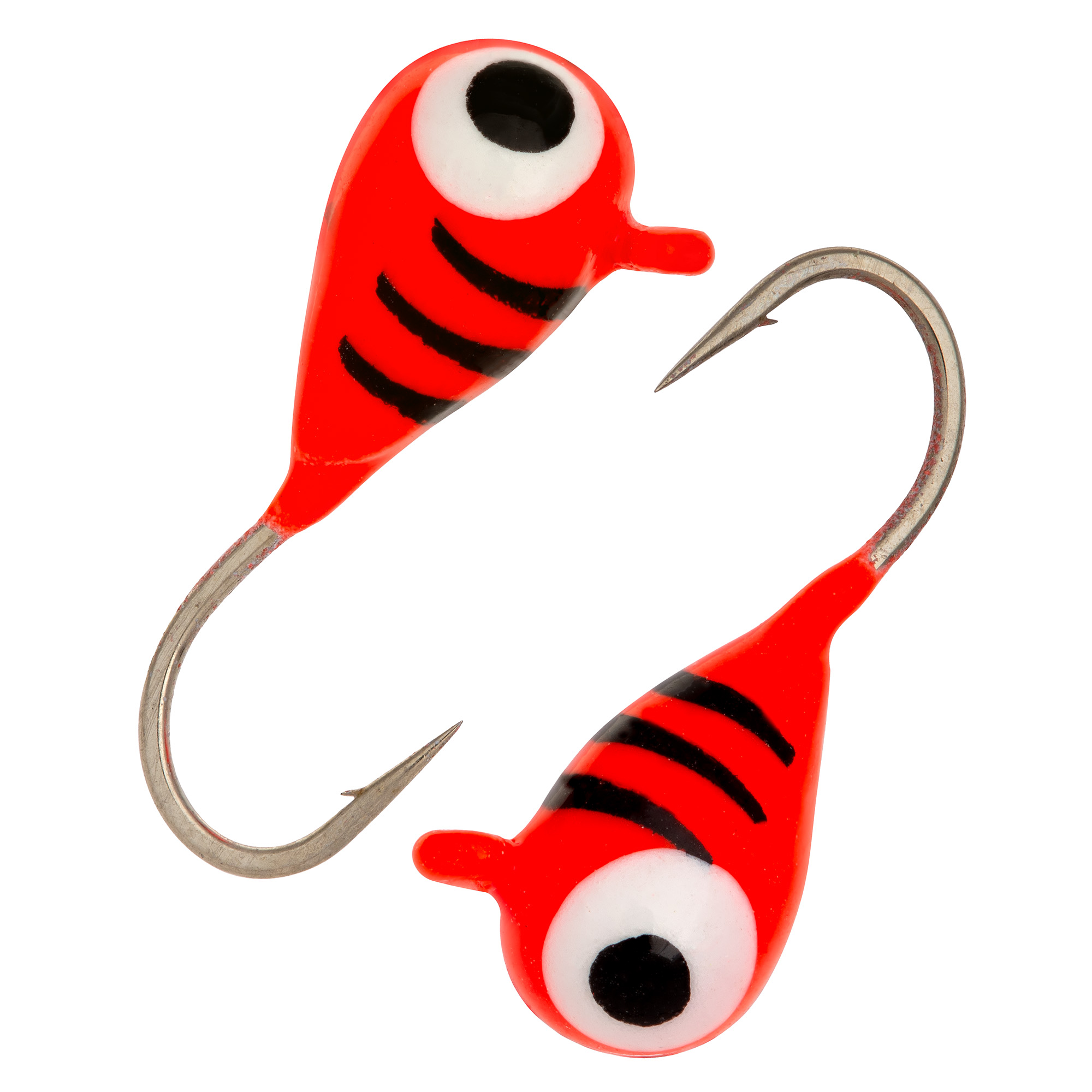 Капля с ушком d 3,0 мм, вес 1,8 гр, обмазка  малек, красная с черными полосками /10 шт/