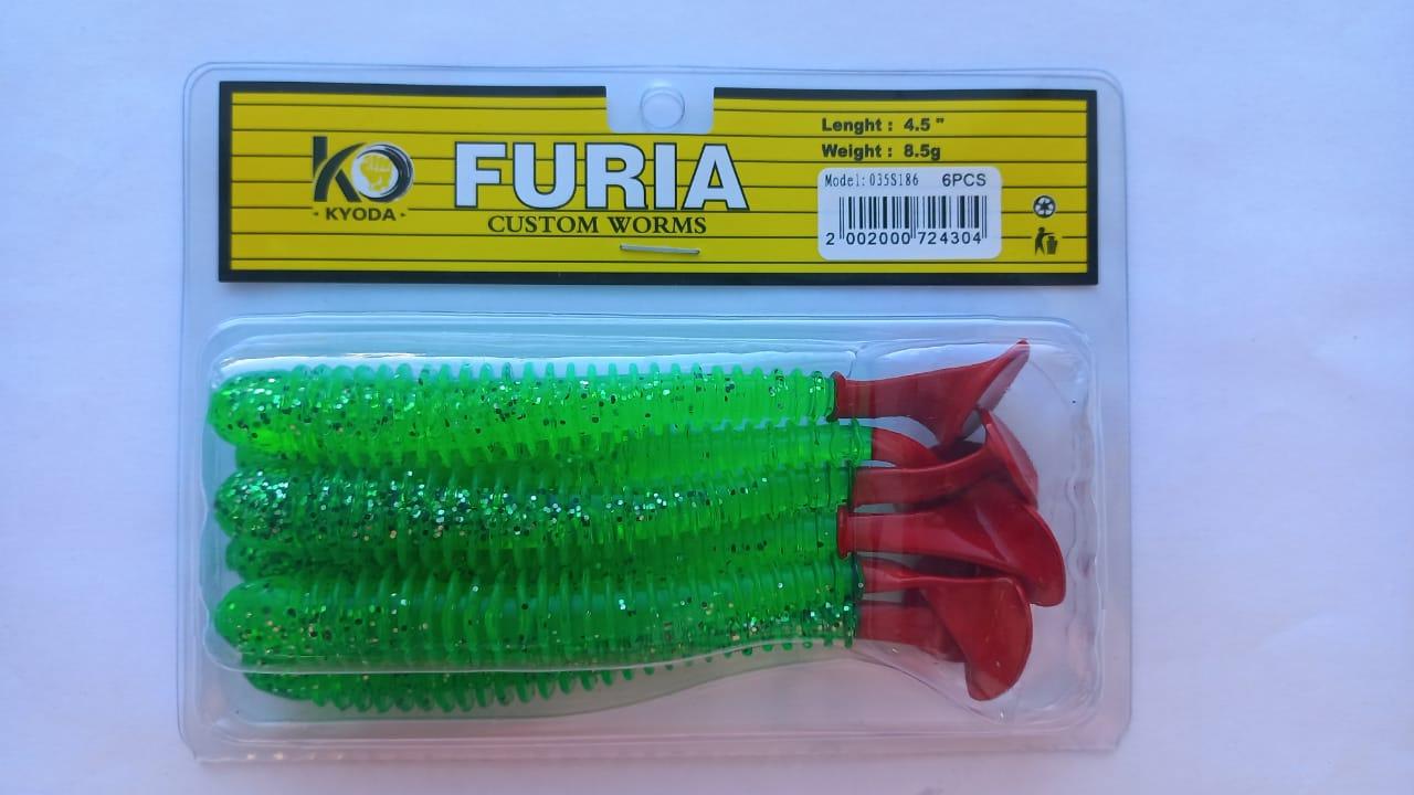 Виброхвост KYODA FURIA FA4,5, размер 11,4 см, цвет S186 (6 штук)