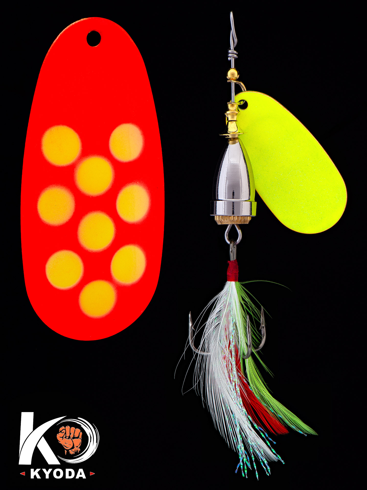 Блесна KYODA Brass в индивидуальной упаковке, вращающаяся, размер 3, вес 8,0 гр, цвет 440