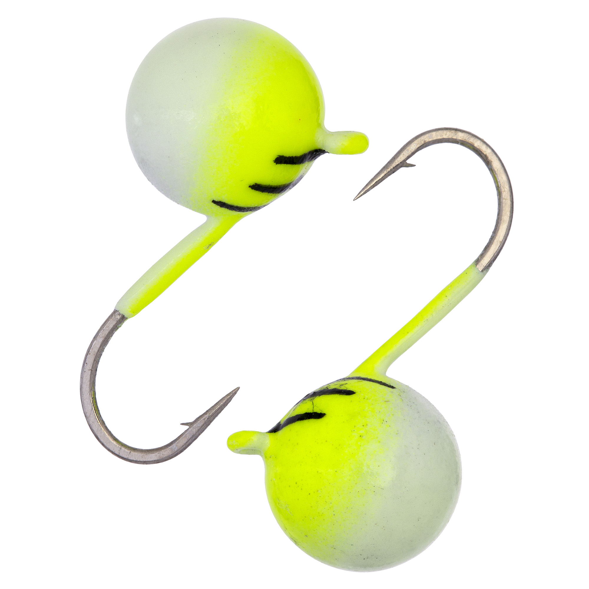 Дробинка с ушком d 5,0 мм, вес 1,5 гр, фосфор-лимон с полосками /10 шт/