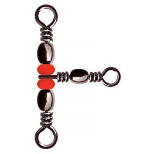 Вертлюг тройной с бус. 90 град. Barrel Triple Swivels Style,цвет Black Nikel, размер 14x16, (25шт.)