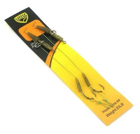 Поводок карповый оснащенный с вертлюгом, крючок №2, 2 шт/уп (10 уп)