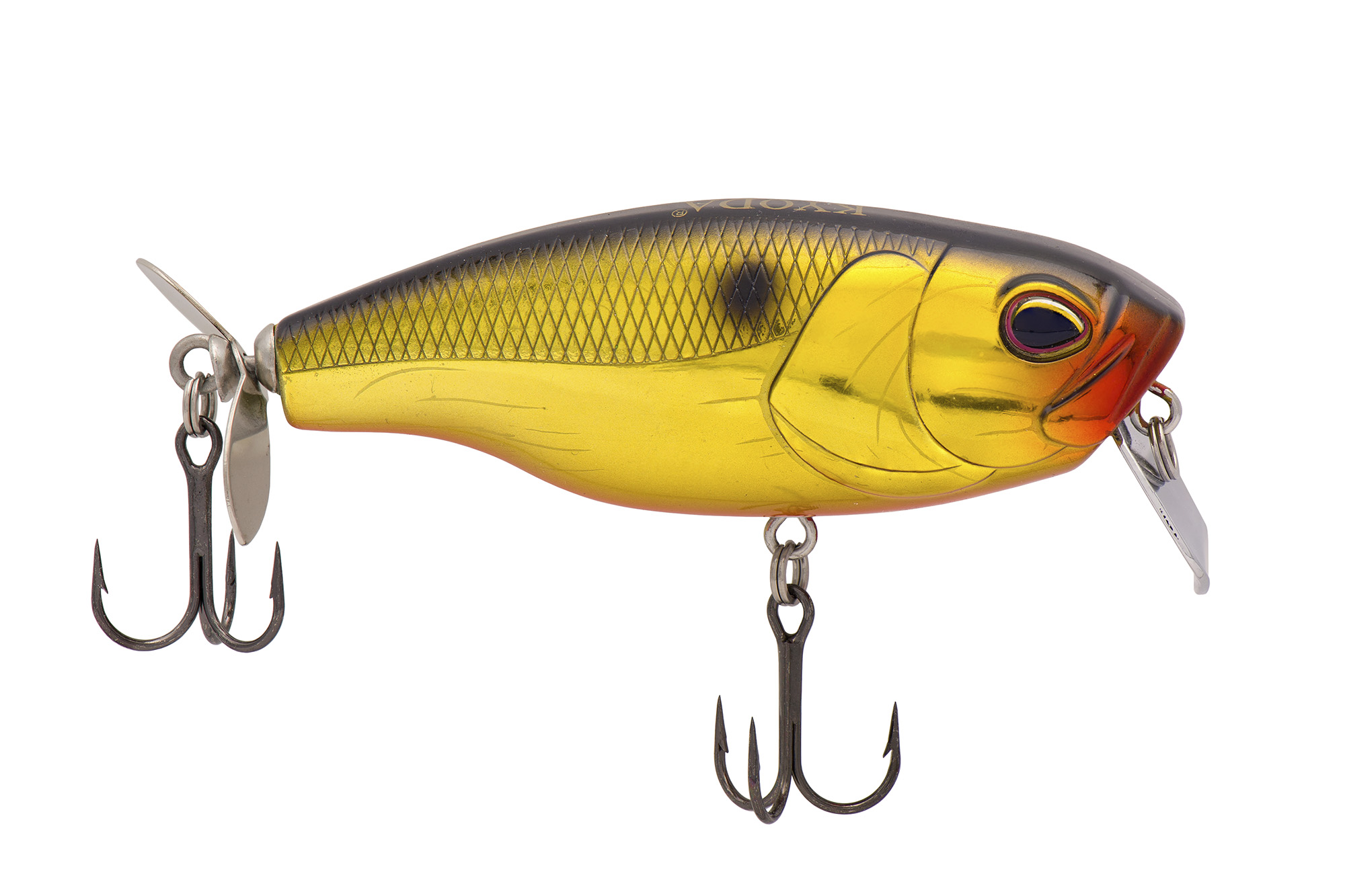 Воблер KYODA Hunter Crank-70F, длина 7,0 см, вес 14,4 гр, цвет P389, пропеллер, заглубление 0,2-0,5м