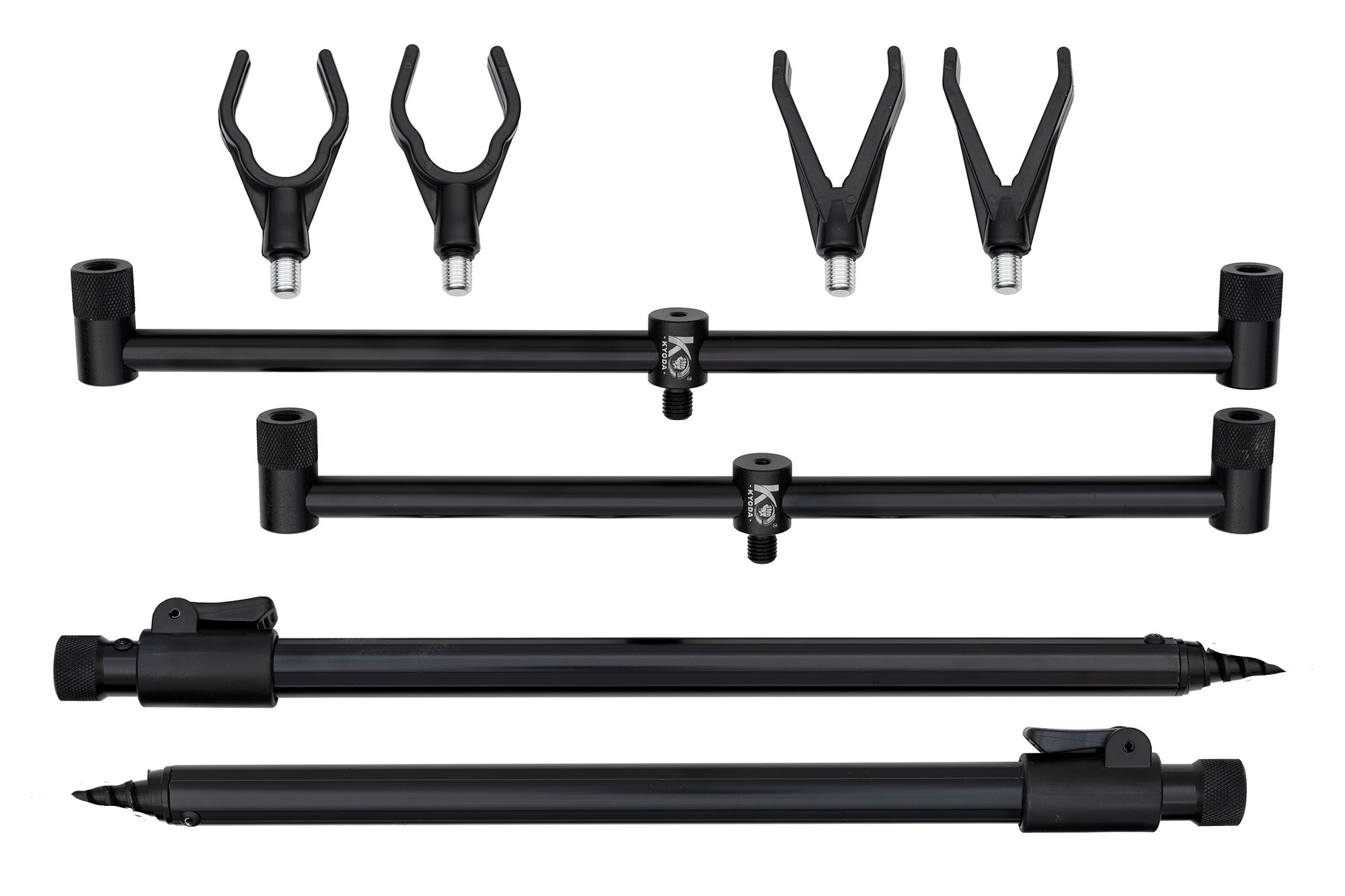 Комплект подставки для удочек KYODA, на 2 удочки, тычка копьё, в чехле Комплект подставки для удочек KYODA, на 2 удочки, тычка копьё, в чехле