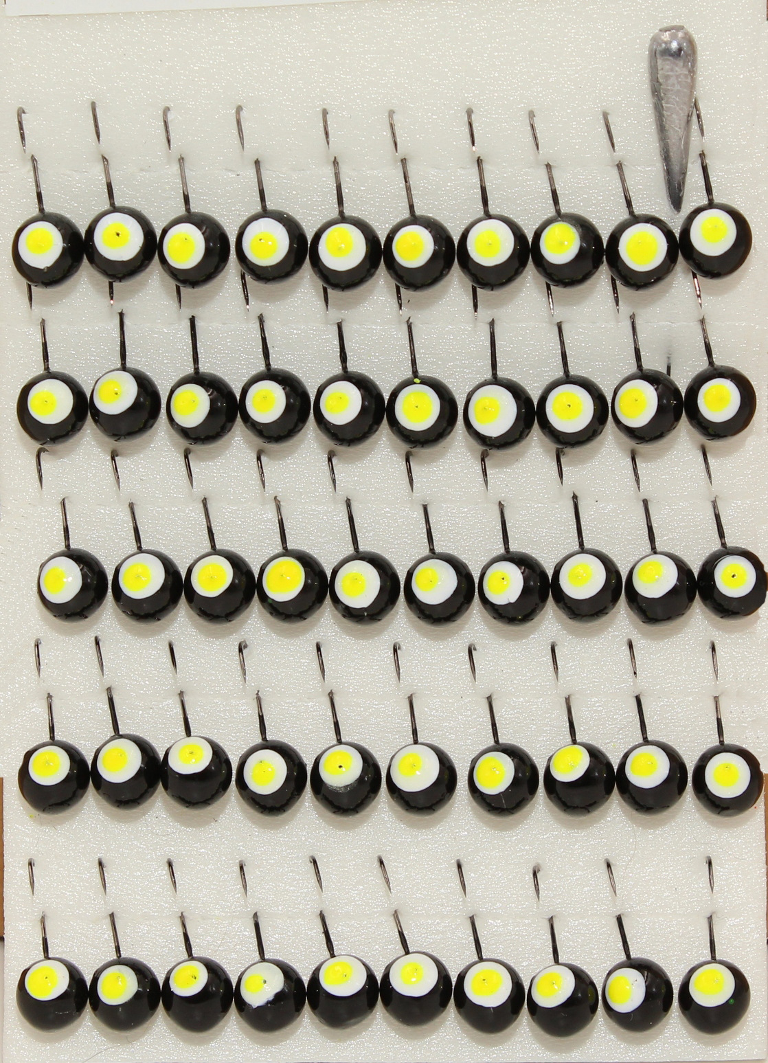 Мормышка литая (черная) "Шар с люминофором ф7", 50 шт/упак