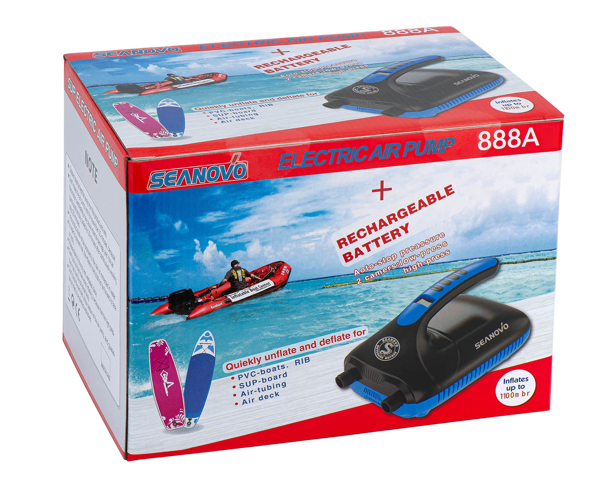 Насос аккумуляторный двухступенчатый HT-888А Seanovo для лодок ПВХ (0,34-1,38 атм) Насос аккумуляторный двухступенчатый HT-888А Seanovo для лодок ПВХ (0,34-1,38 атм)