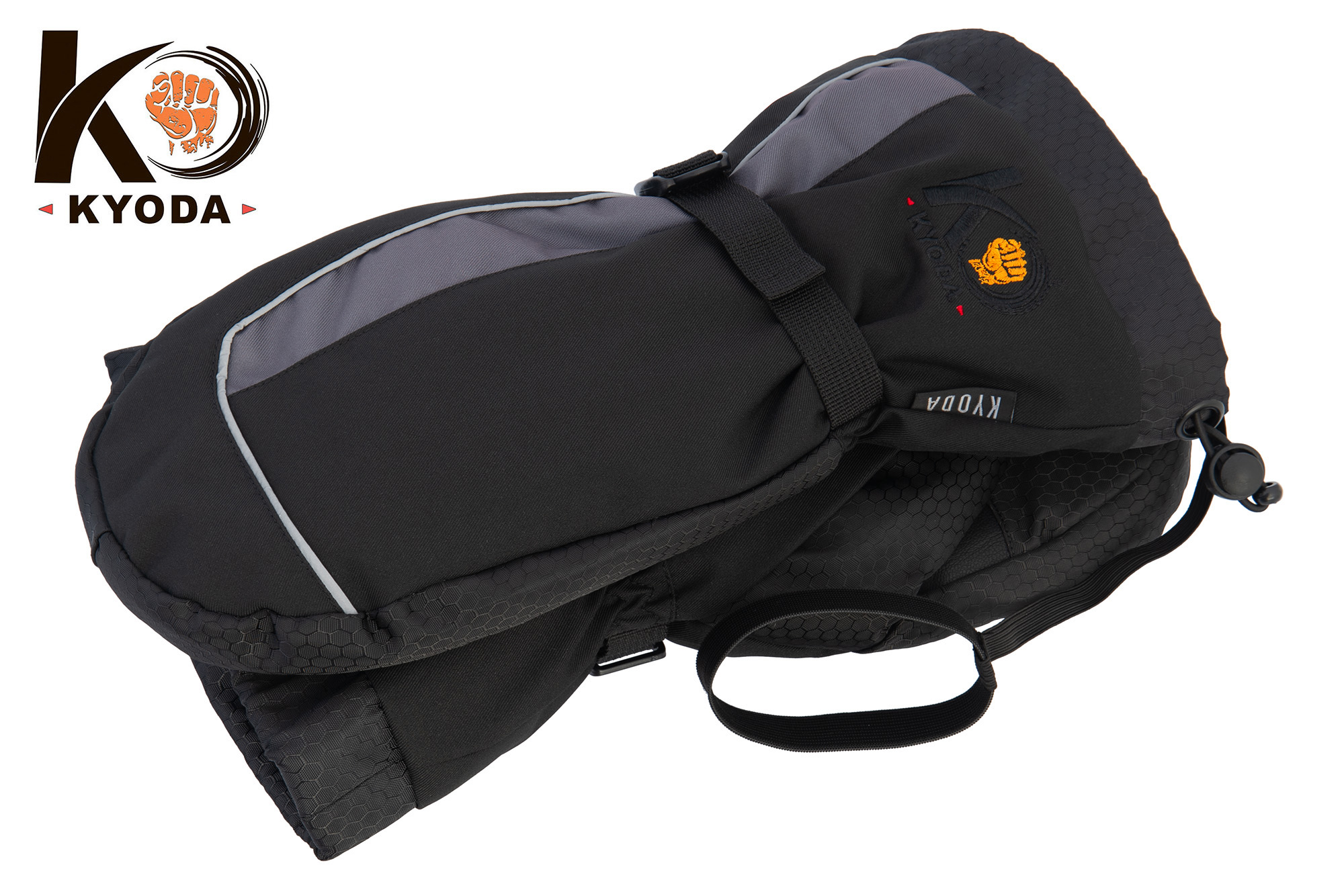 Рукавицы KYODA, мод. K-188, флис изнутри, цвет чёрный/серый, размер XL Рукавицы KYODA, мод. K-188, флис изнутри, цвет чёрный/серый, размер XL