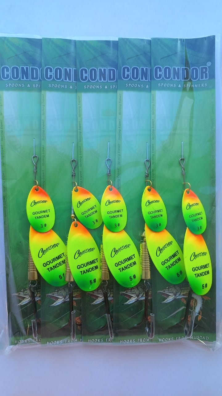Блесна вращающаяся Condor Gourmet Tandem размер 5, вес 12,0 гр, цвет CB01 (5шт)