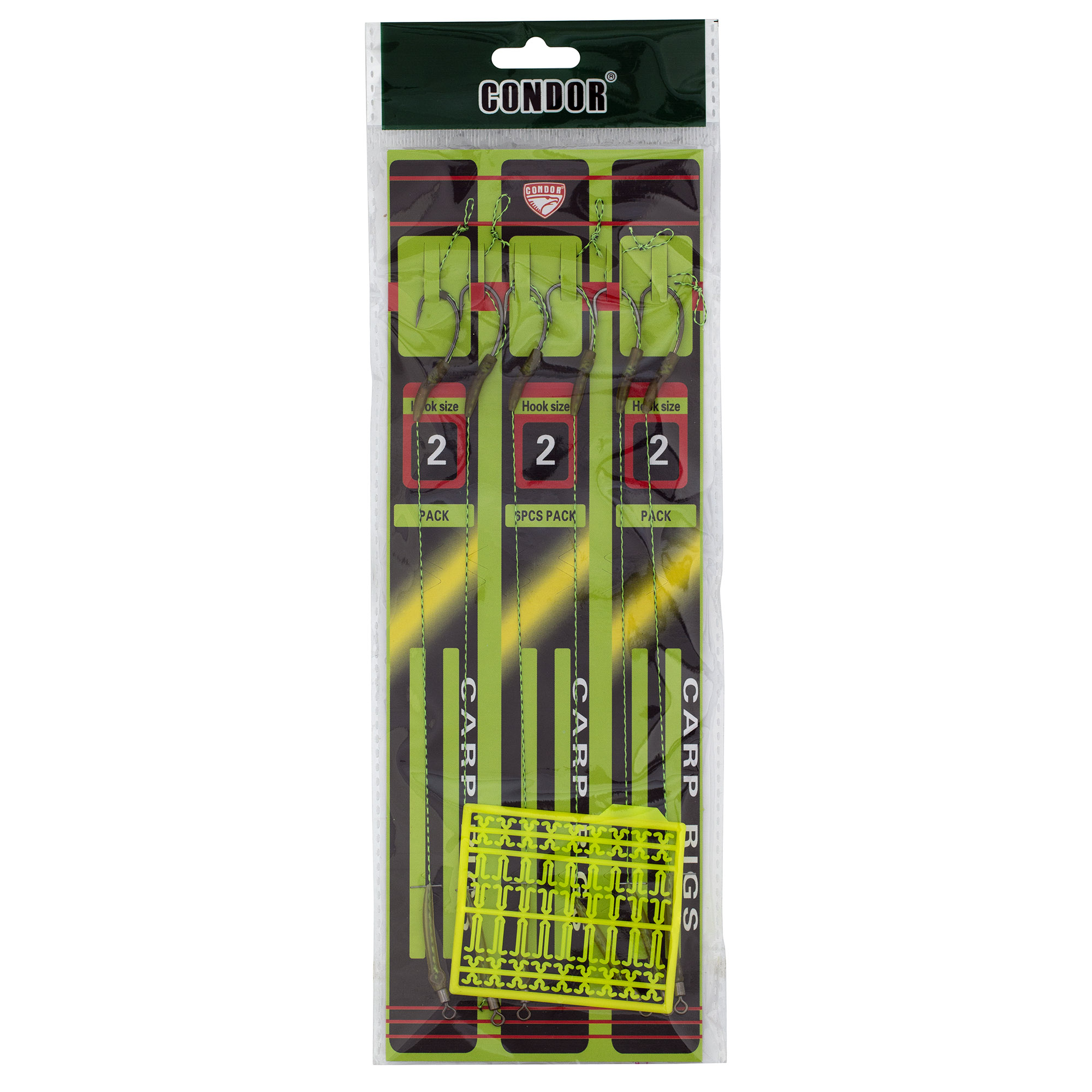 Оснастка карповая с вертлюгом крючок №6 + набор стопоров, 6 шт/уп (1уп)