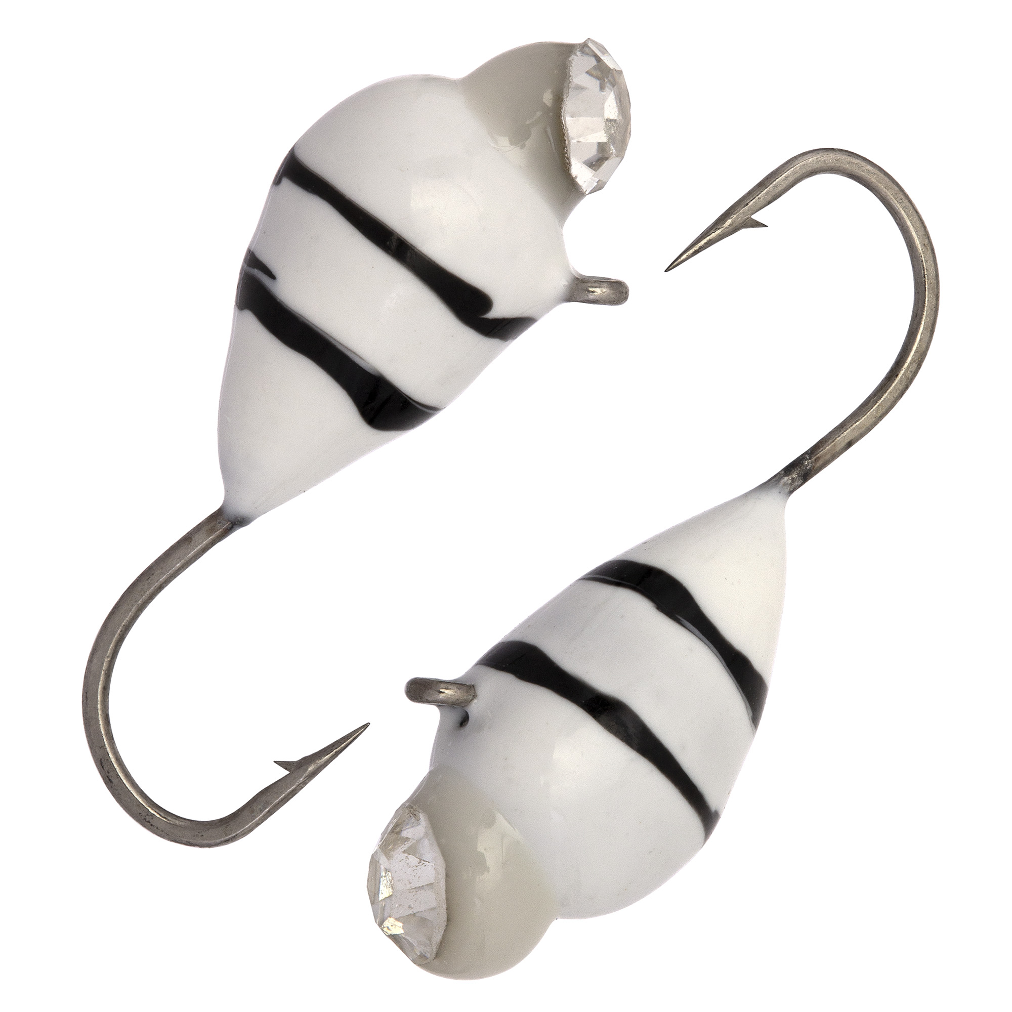 Капля с ушком d 4,0 мм, вес 1,1 гр, обмазка с камнем белая-винт /10 шт/