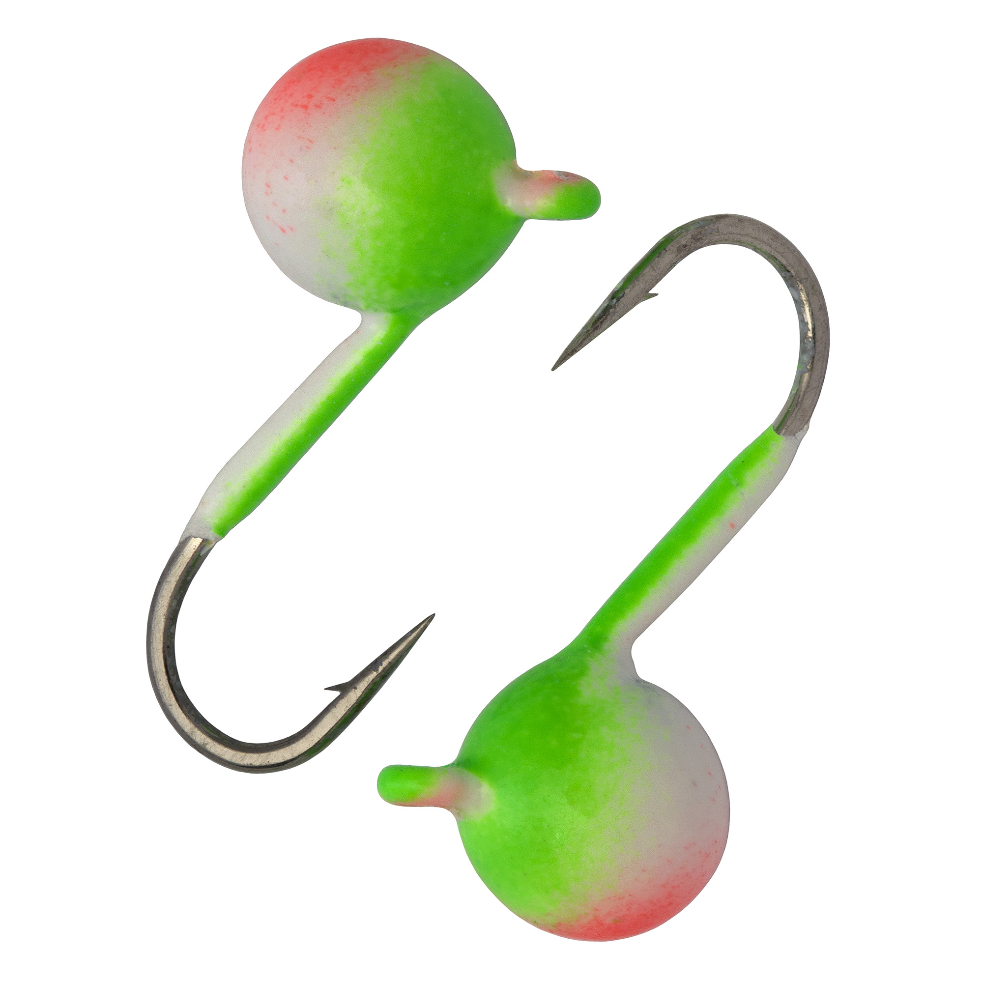 Дробинка с ушком d 3,0 мм, вес 0,62 гр, окраска салатовая-белая+красная  /10 шт/