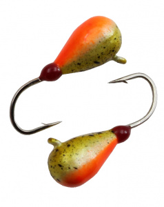 Капля с ушком d 5.0 мм, вес 1.8 гр, окраска золотистая-оранжевая с крапом /10 шт/