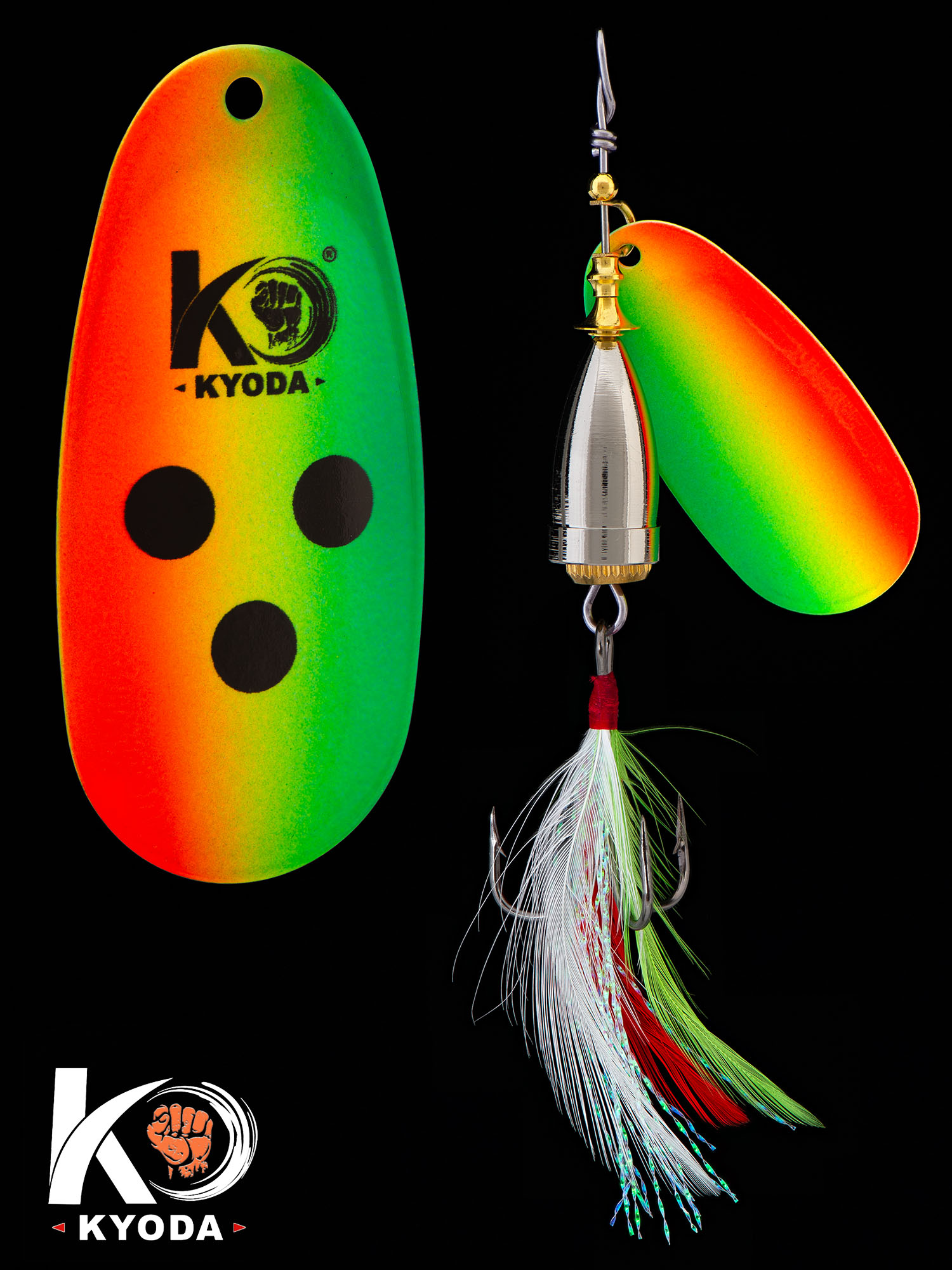 Блесна KYODA Brass в индивидуальной упаковке, вращающаяся, размер 3, вес 8,0 гр, цвет 460